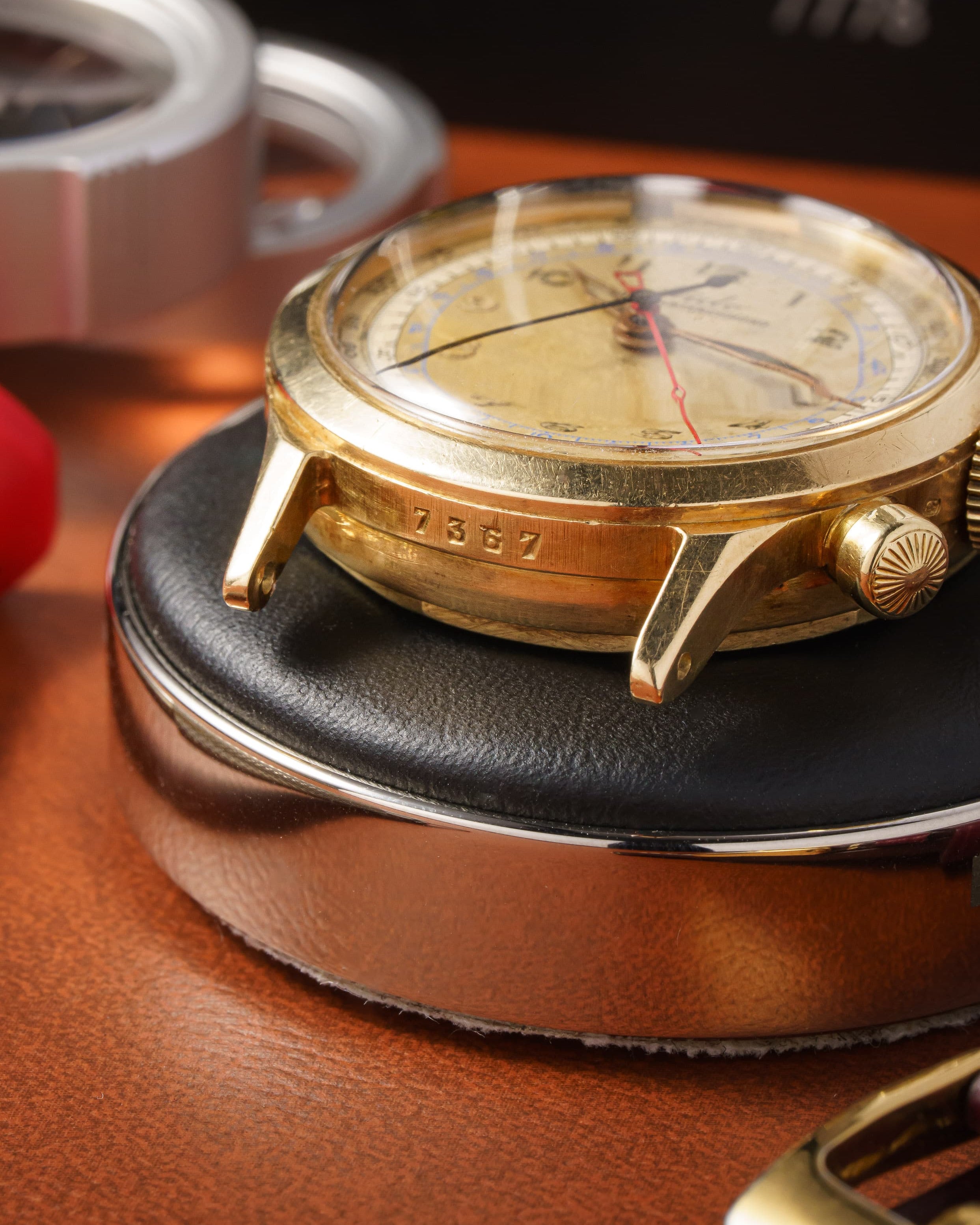 C9AB Rarissime Mido Multi-Centerchrono en or massif 14 carats, circa 1945 - Lugs - Serial