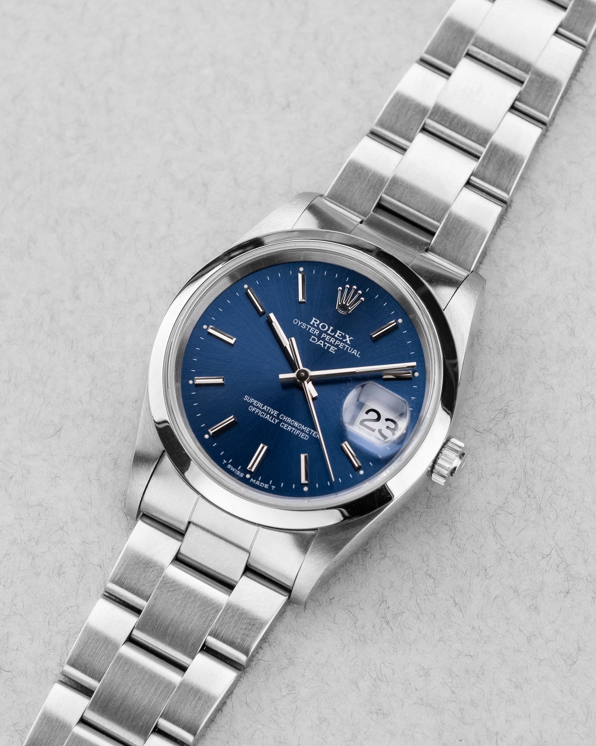 CYNX-Ng Rolex Oyster Perpetual Date 15200 de 1995-1996 – Cadran bleu - Three Quarters
