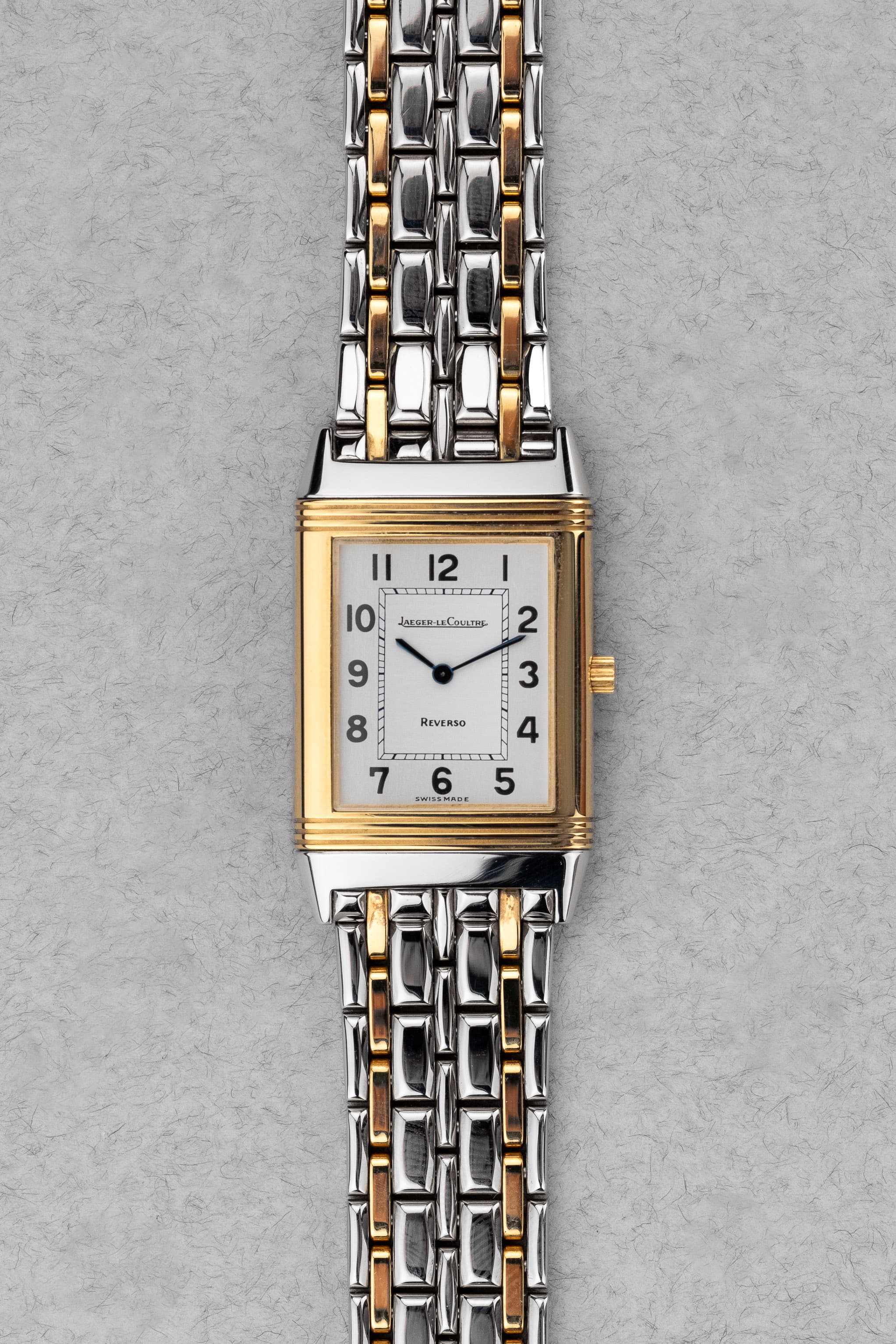 D3B5 Jaeger-LeCoultre Reverso en acier et or jaune, réf. 250.5.08, avec bracelet d'origine - Front