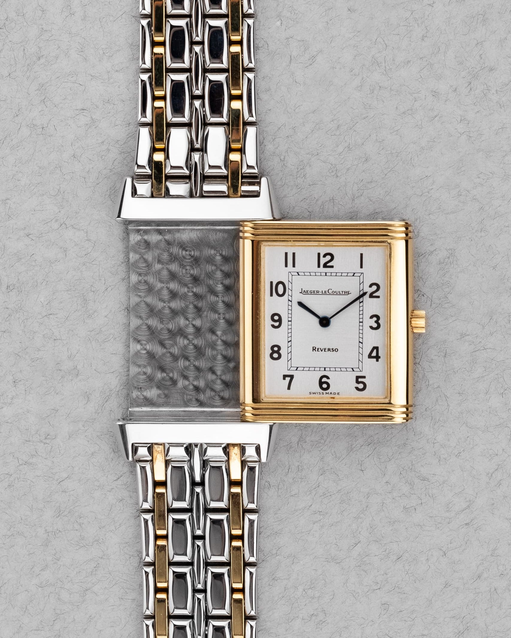 D3B5 Jaeger-LeCoultre Reverso en acier et or jaune, réf. 250.5.08, avec bracelet d'origine - Front