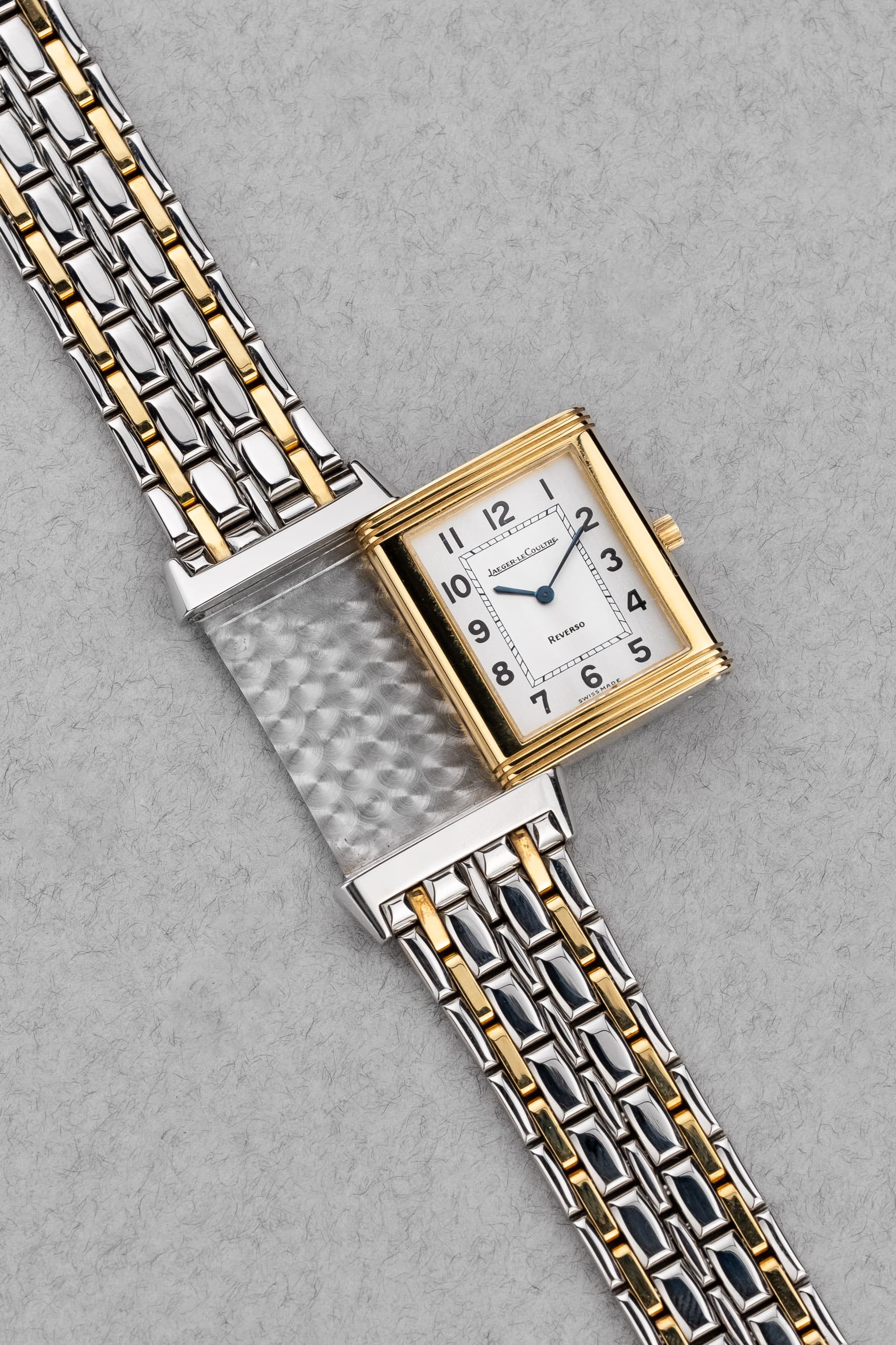 D3B5 Jaeger-LeCoultre Reverso en acier et or jaune, réf. 250.5.08, avec bracelet d'origine - Three Quarters