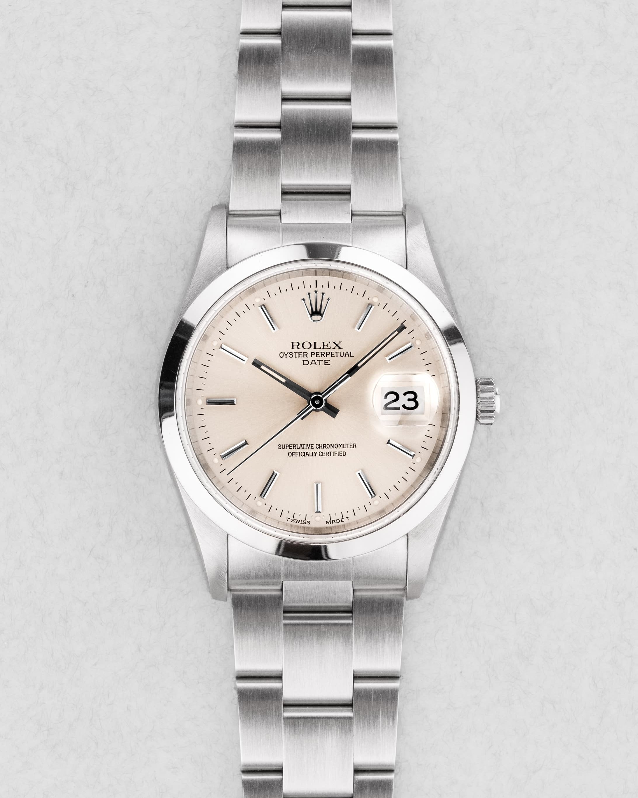 D5XS Rolex Oyster Perpetual Date réf. 15200 de 2000 – Cadran « Silver » - Front