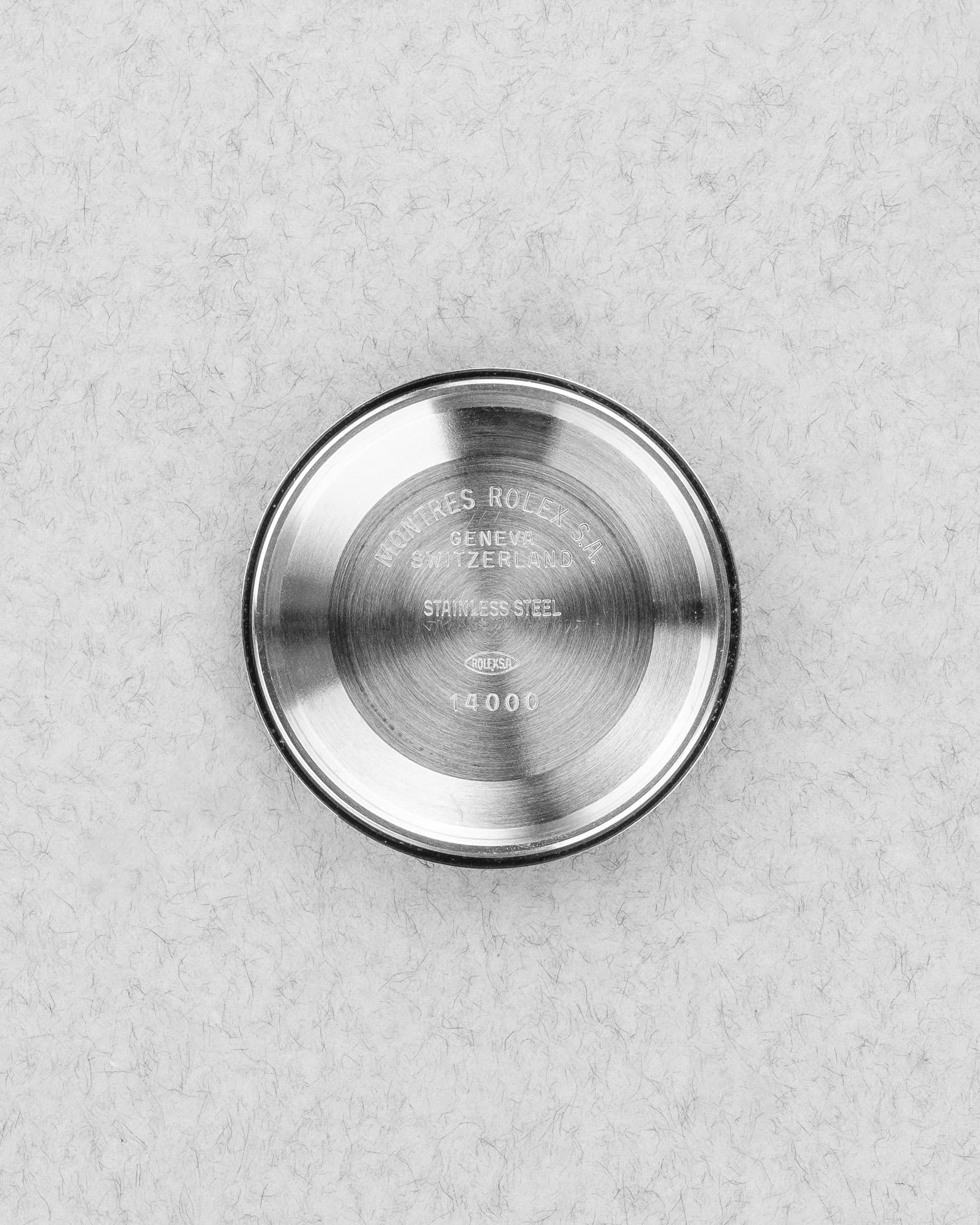 DC5U Rolex Air-King 14000 de 1999 – Cadran bleu « Explorer 3-6-9 » - Inside case back