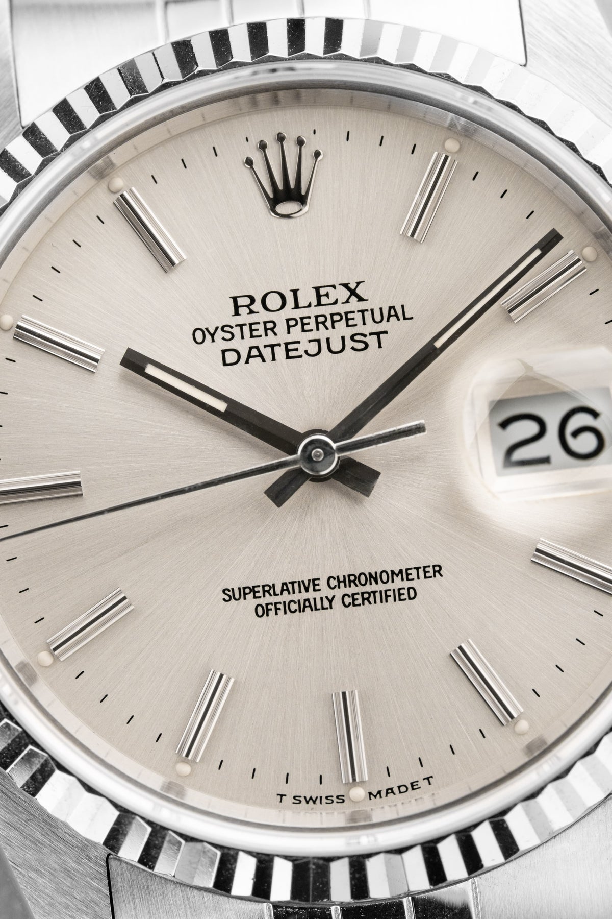 EDVA Rolex Datejust réf. 16234 « Silver » en acier de 1988 - Dial