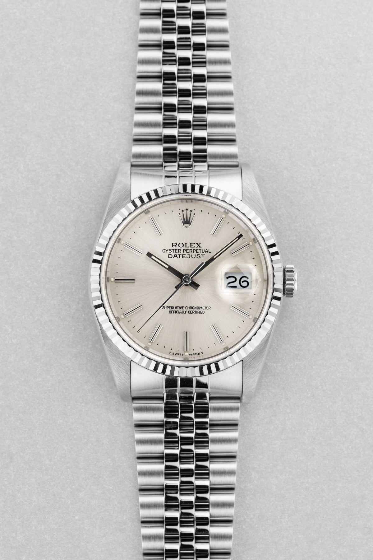 EDVA Rolex Datejust réf. 16234 « Silver » en acier de 1988 - Front