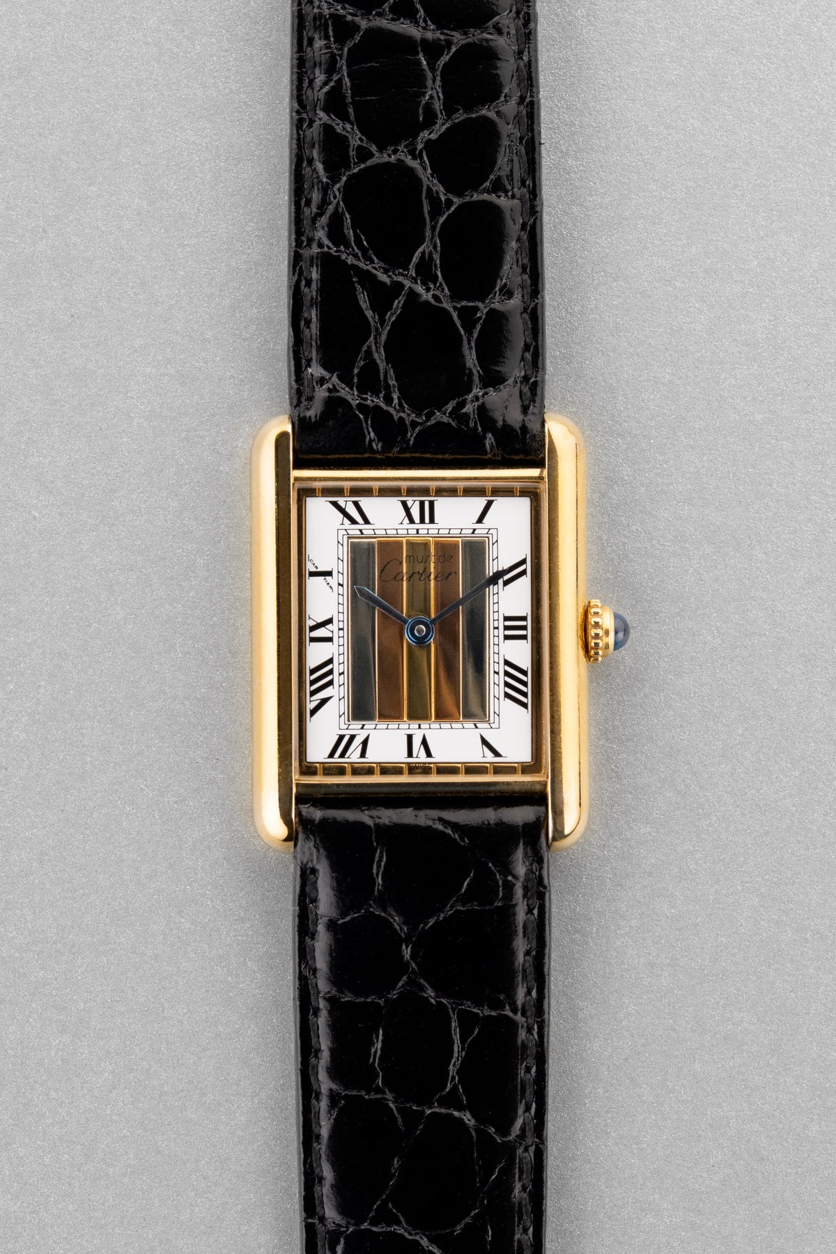 EYWJ Cartier Tank Must Quartz GM 5 “White Trinity + Roman Art Déco”, circa 1990 - Front