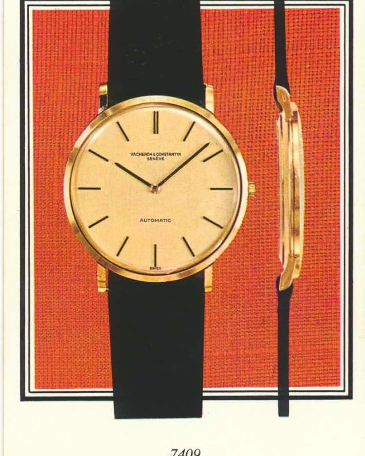 FDV3-us Vacheron Constantin Automatique Extra-Plate « Patrimony/Calatrava » réf. 7409 en or jaune, circa 1970 – N.O.S. - Vintage Ad