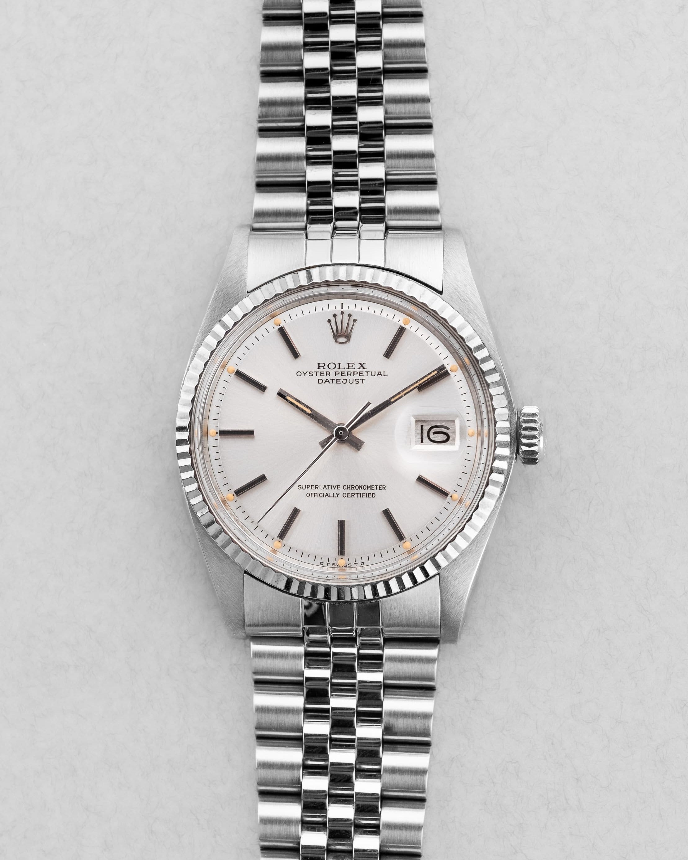 FEXJ Rolex Datejust réf. 1601 en acier de 1978 – Cadran « Silver Sigma » - Front