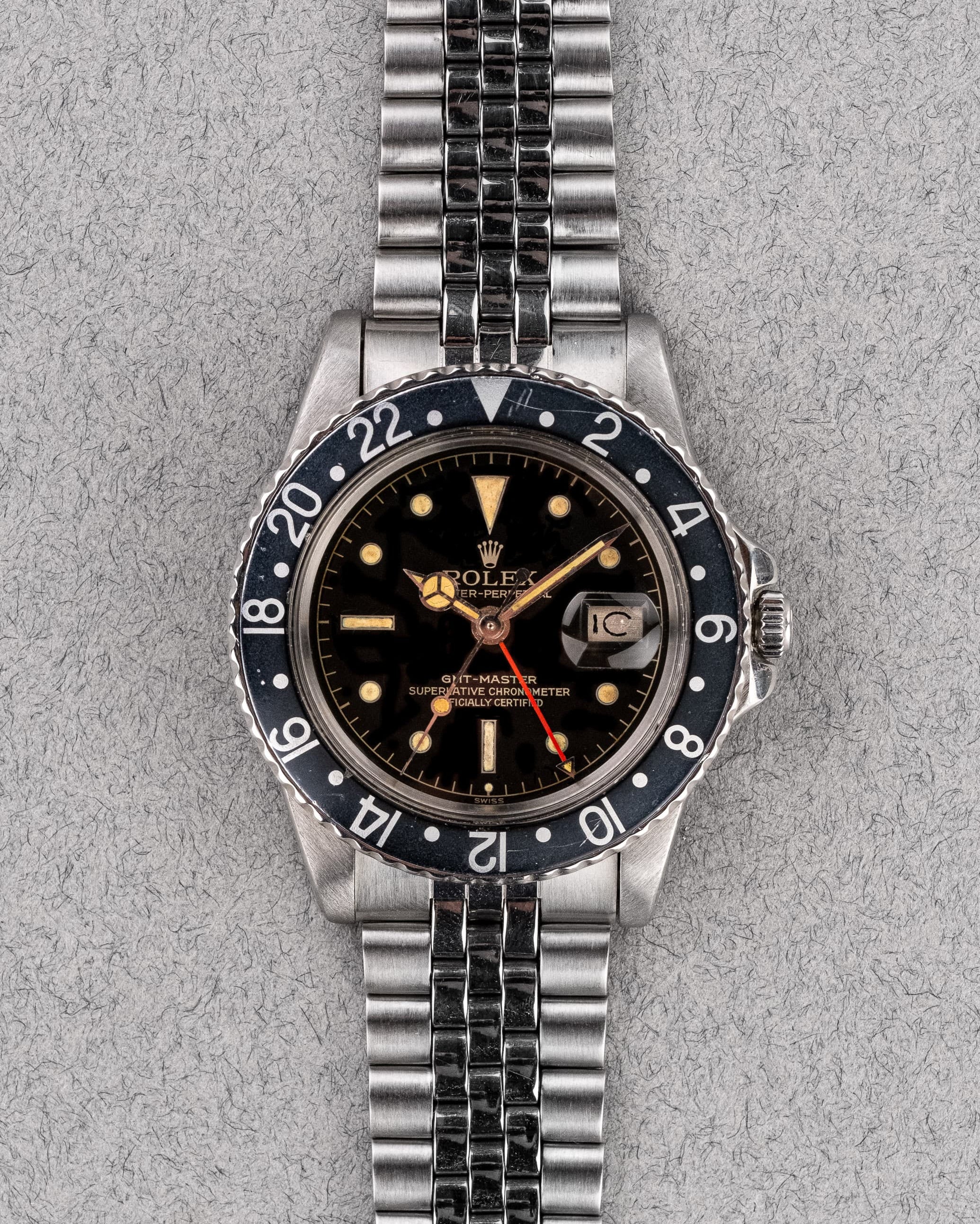 FXBP Rolex GMT-Master 1675 Gilt PCG/Cornino Exclamation Point Chapter Ring de 1963 - Front