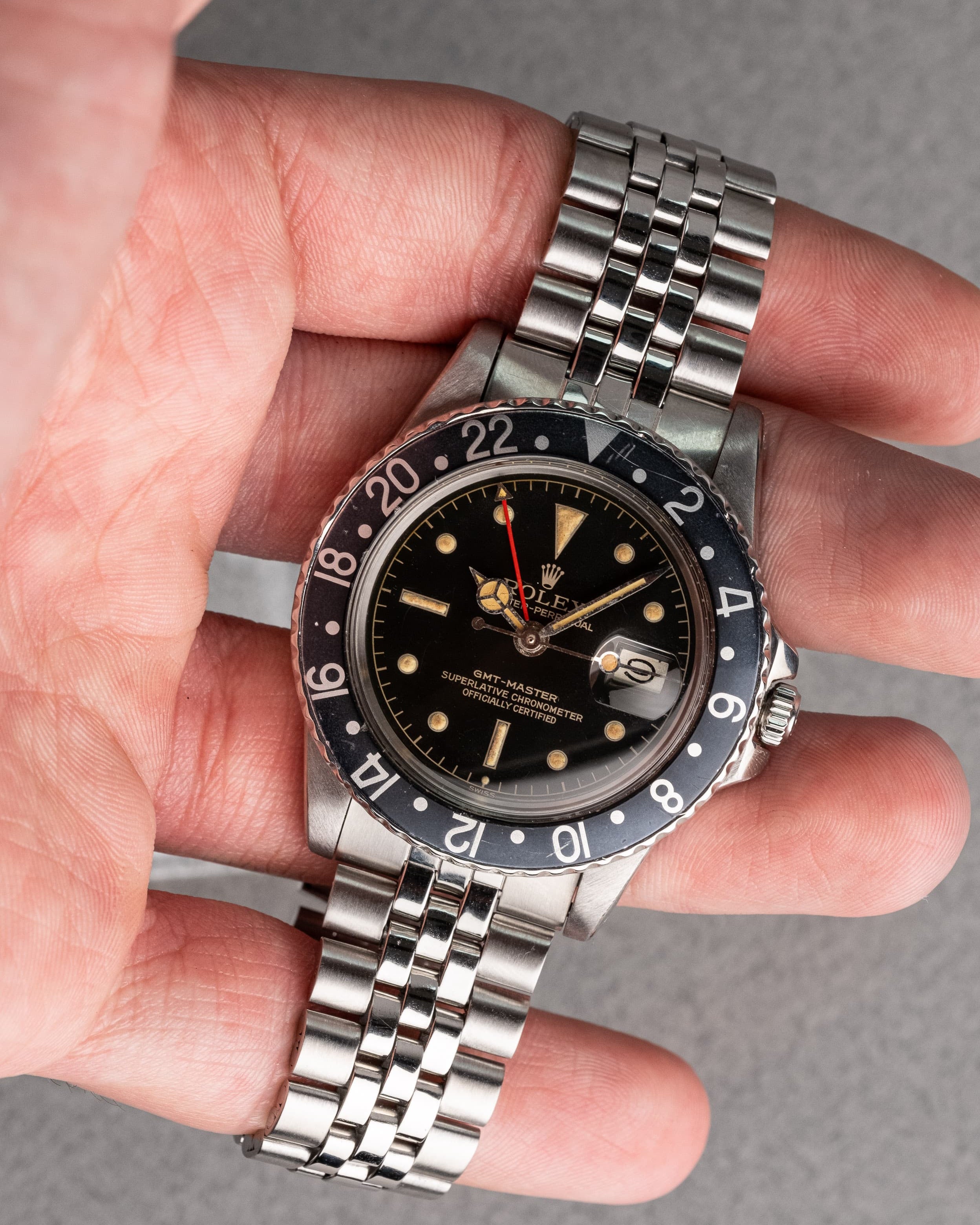 FXBP Rolex GMT-Master 1675 Gilt PCG/Cornino Exclamation Point Chapter Ring de 1963 - Overview