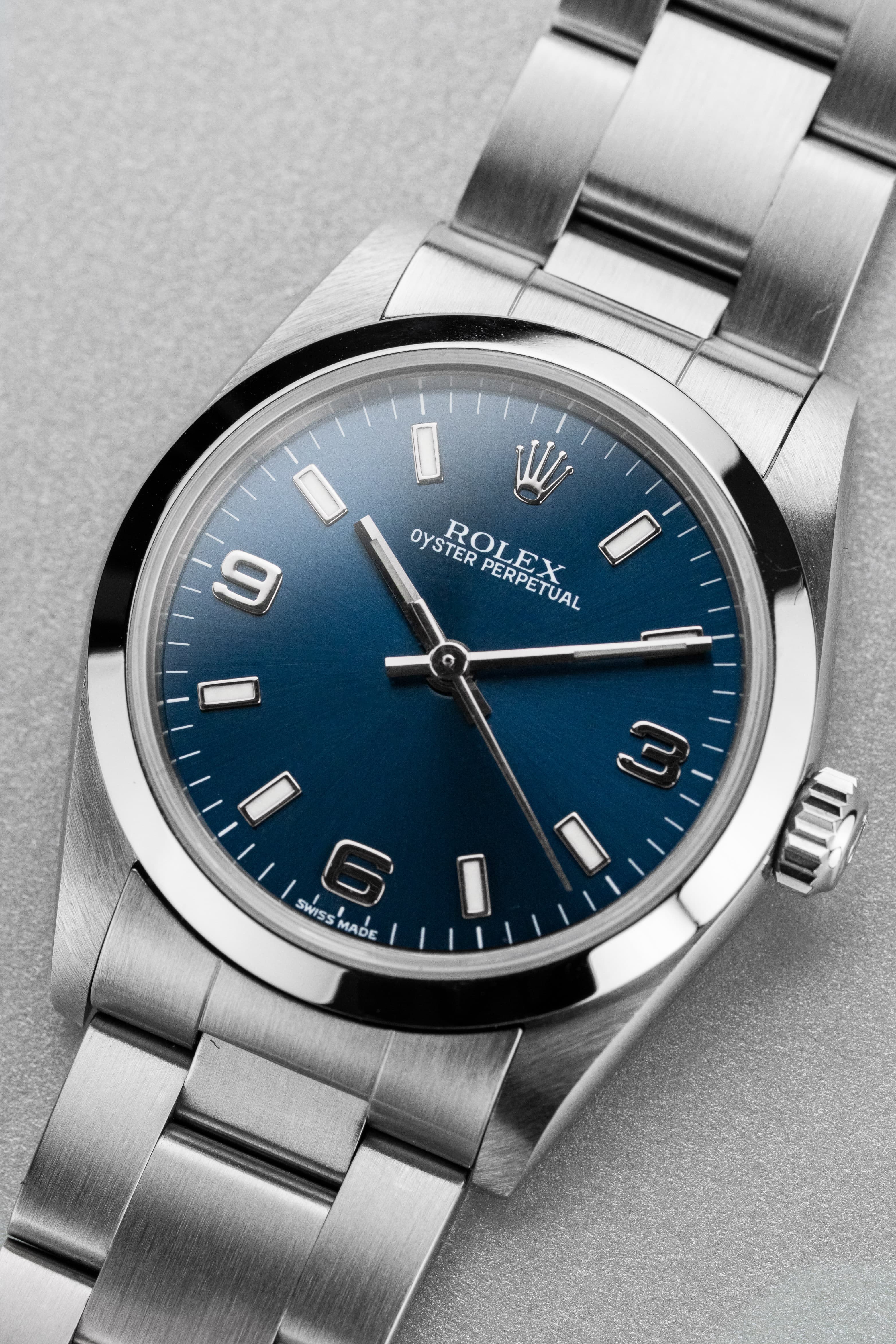 GF7V Rolex Oyster Perpetual 31 ref. 77080 del 2002 – Quadrante blu «Explorer 3-6-9» - Quadrante