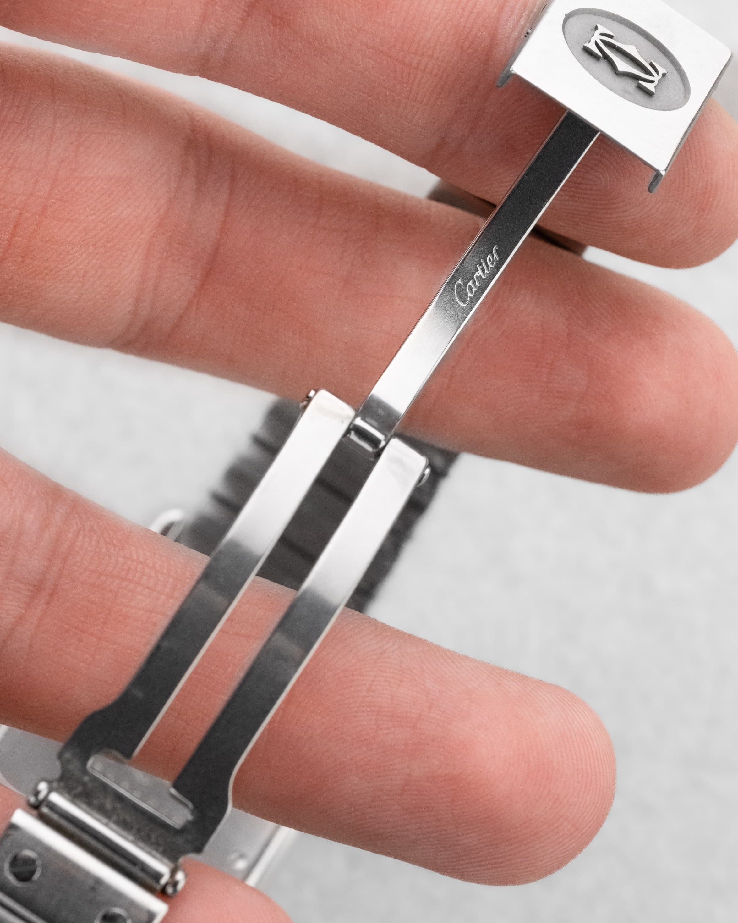 GQWD Cartier Santos Galbée réf. 1564 en acier, circa 2000 - Buckle Inside