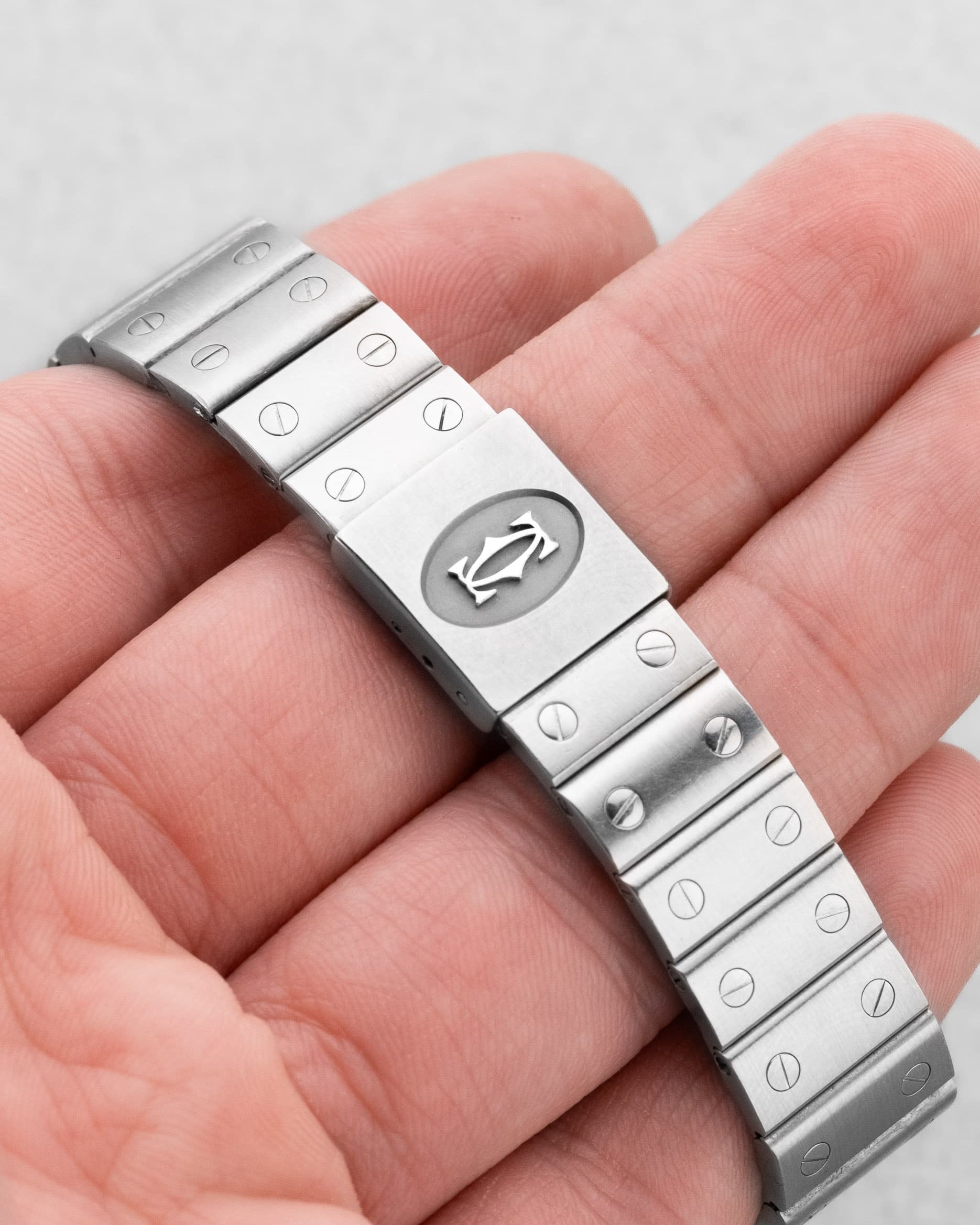 GQWD Cartier Santos Galbée réf. 1564 en acier, circa 2000 - Buckle Outside