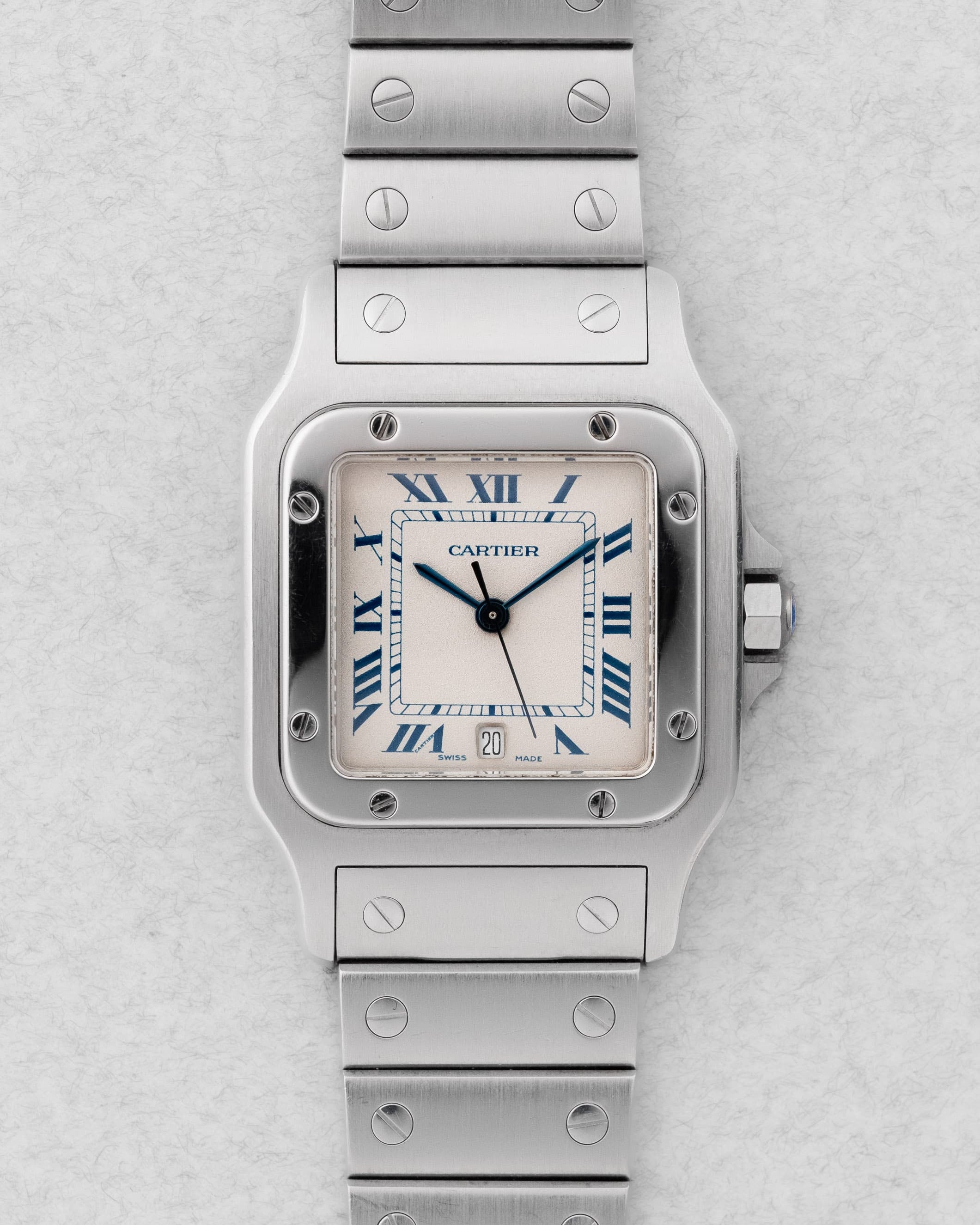 GQWD Cartier Santos Galbée réf. 1564 en acier, circa 2000 - Front