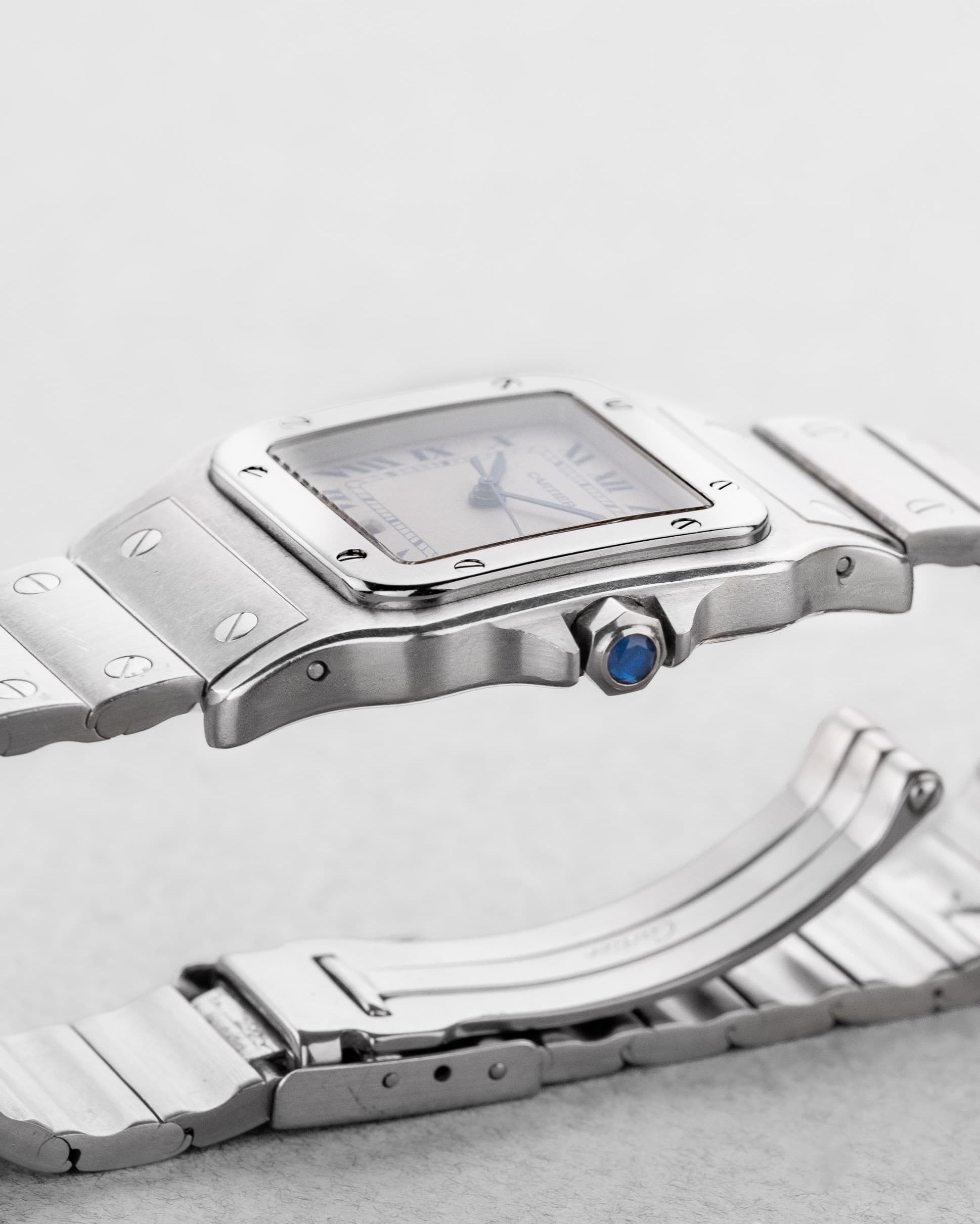 GQWD Cartier Santos Galbée réf. 1564 en acier, circa 2000 - Right side