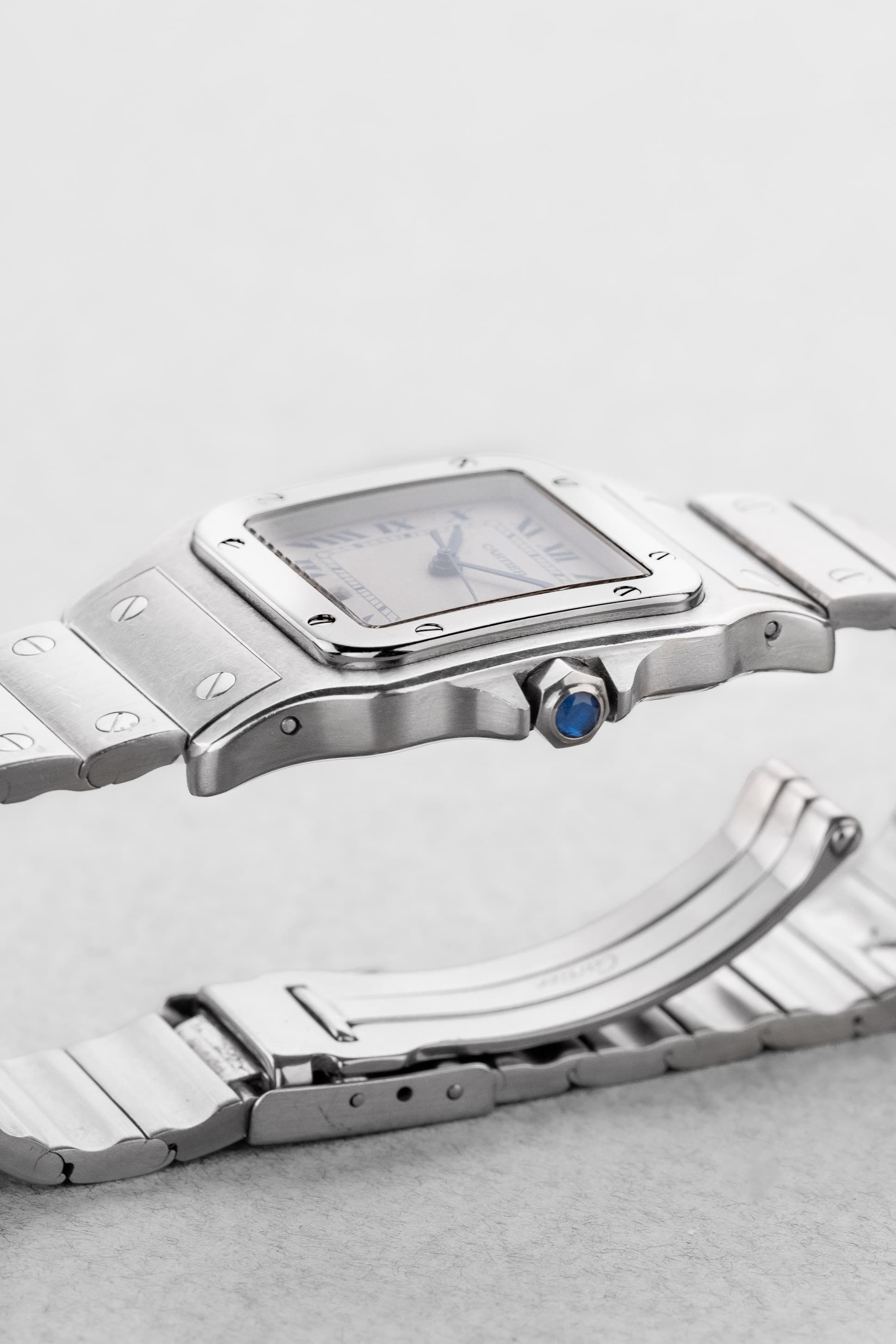 GQWD Cartier Santos Galbée réf. 1564 en acier, circa 2000 - Right side