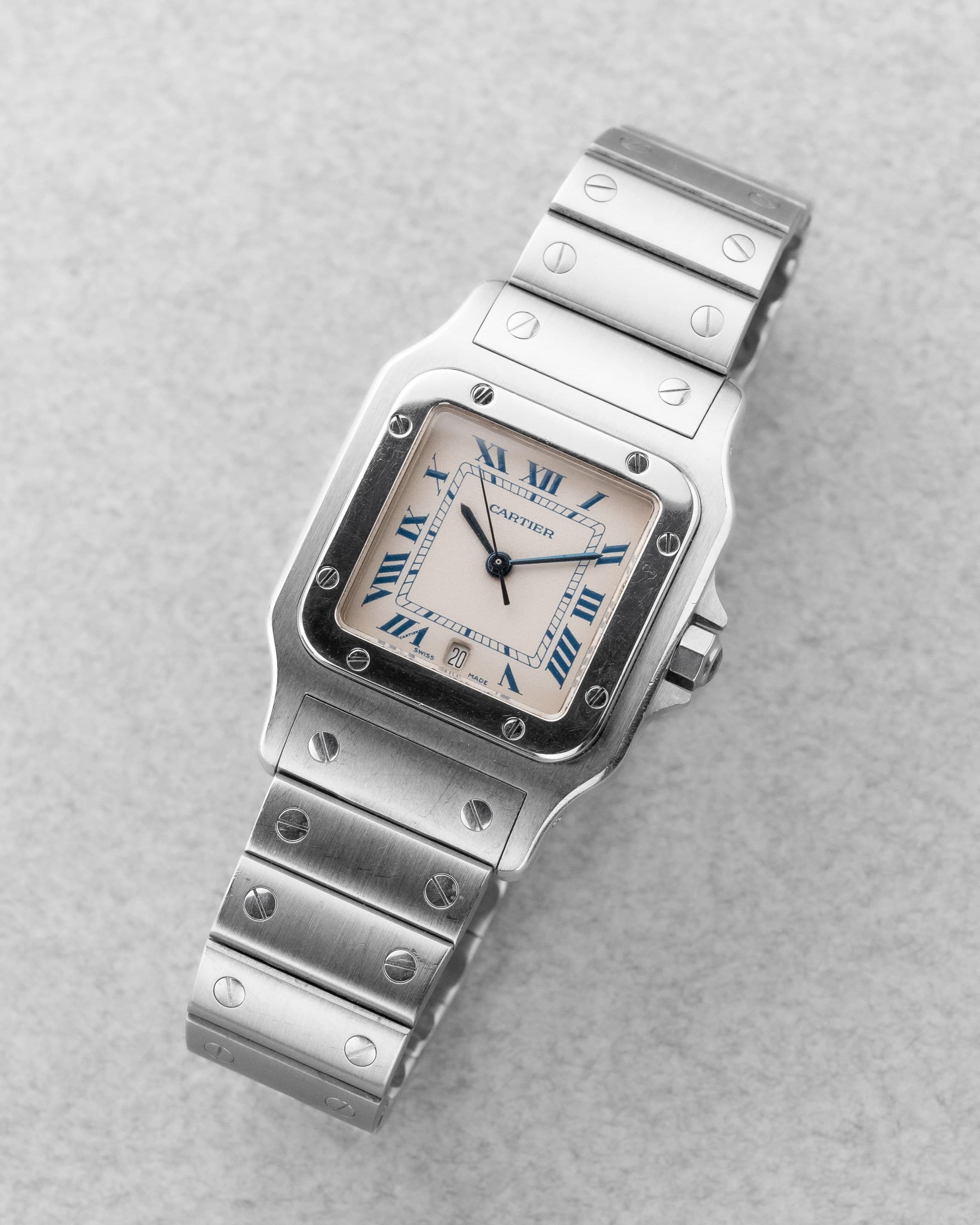 GQWD Cartier Santos Galbée réf. 1564 en acier, circa 2000 - Three Quarters