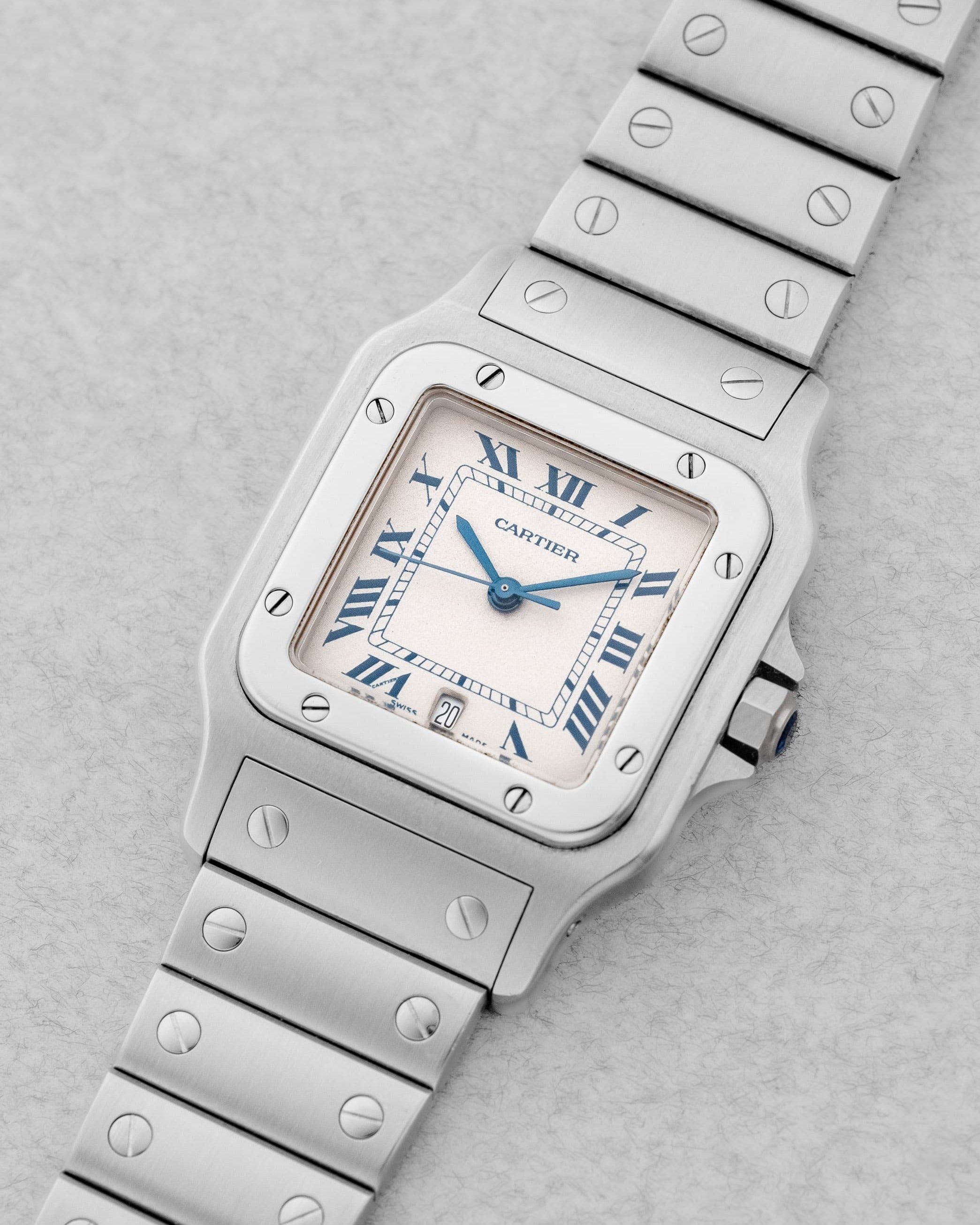 GQWD Cartier Santos Galbée réf. 1564 en acier, circa 2000 - Three Quarters