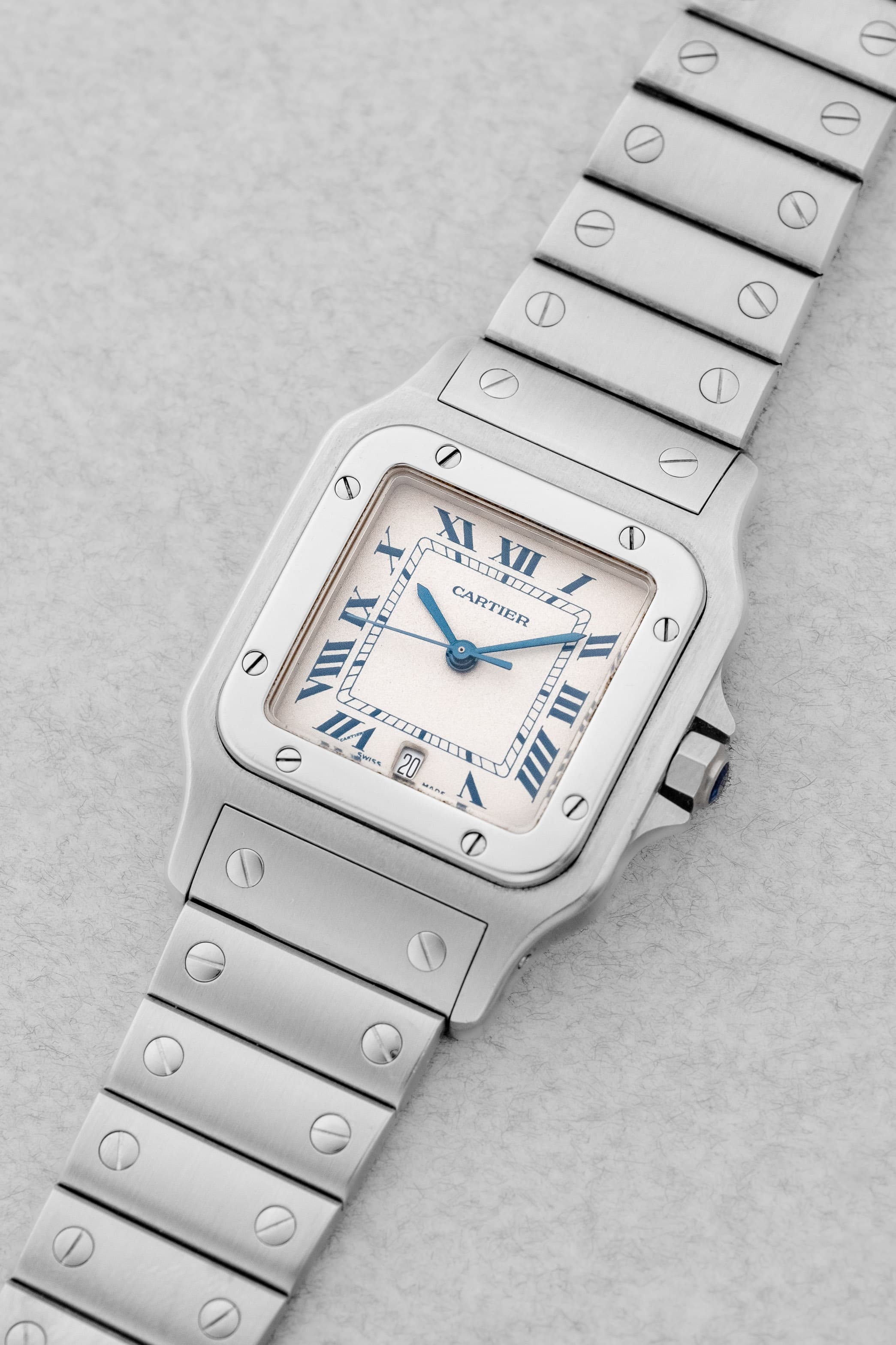 GQWD Cartier Santos Galbée réf. 1564 en acier, circa 2000 - Three Quarters