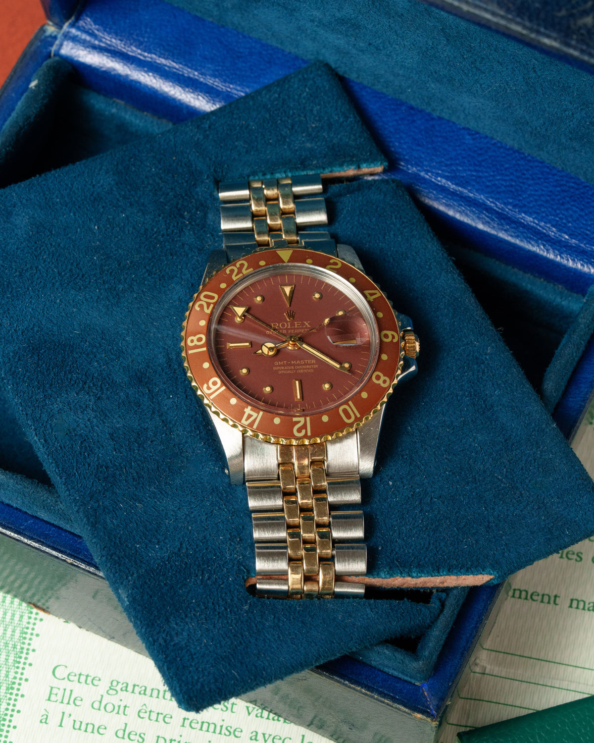 GRYW Rolex GMT-Master 1675/3 in acciaio e oro giallo del 1972 – Full Set & Hecho en México - Panoramica