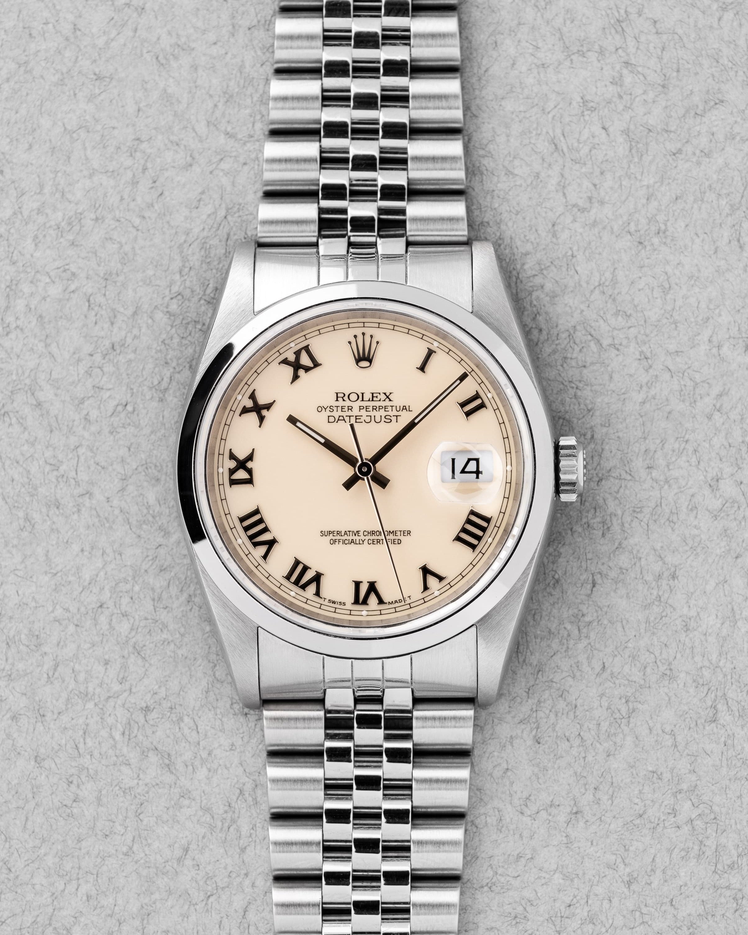 HBUB Rolex Datejust 16200 « Ivoire/Crème » de 1991 - Front
