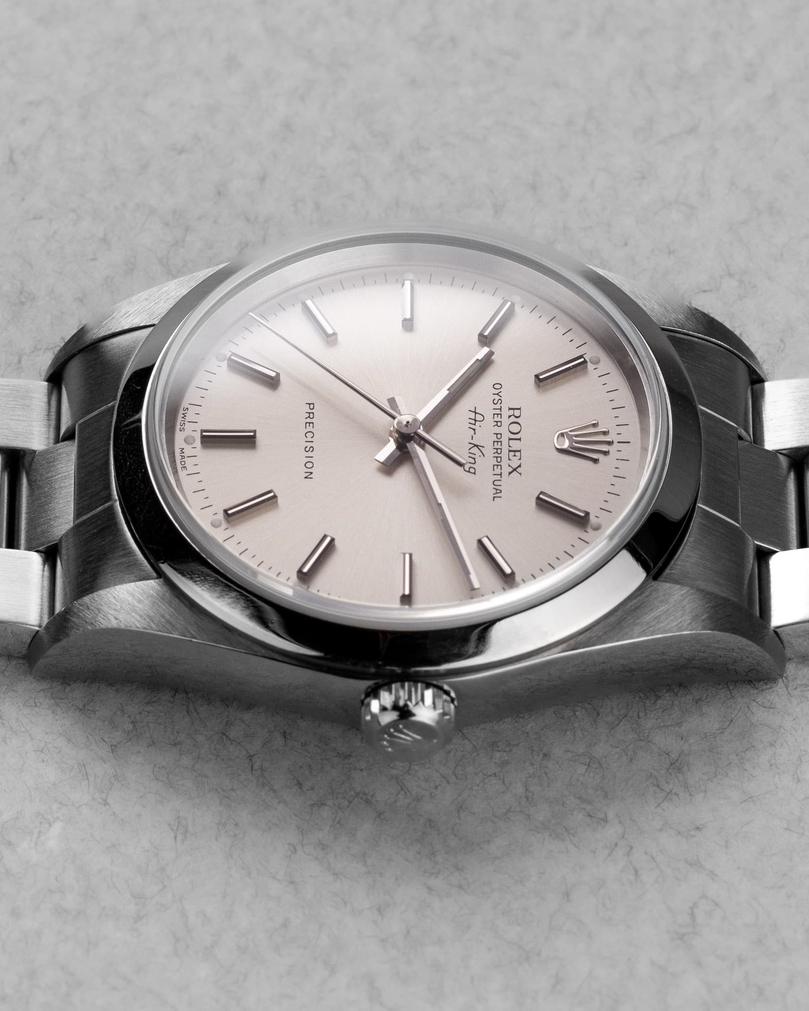 HSAV Rolex Air-King 14000 de 1999 en parfait état – Cadran « Argent/Silver » - Right side