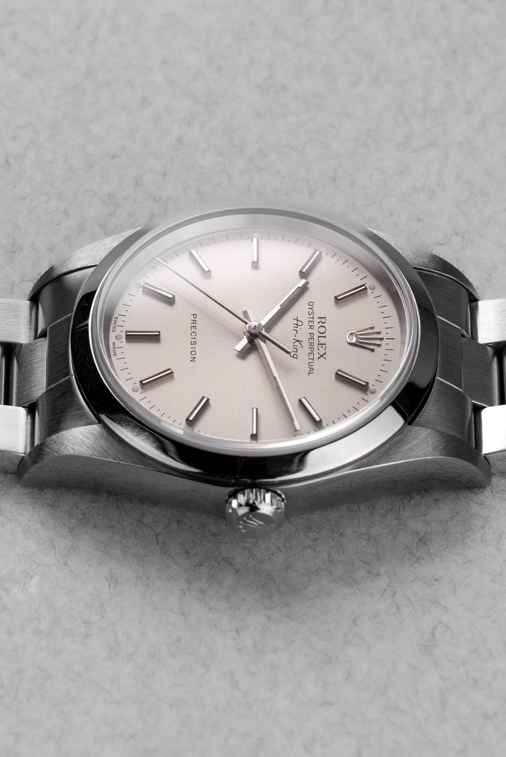 HSAV Rolex Air-King 14000 de 1999 en parfait état – Cadran « Argent/Silver » - Right side