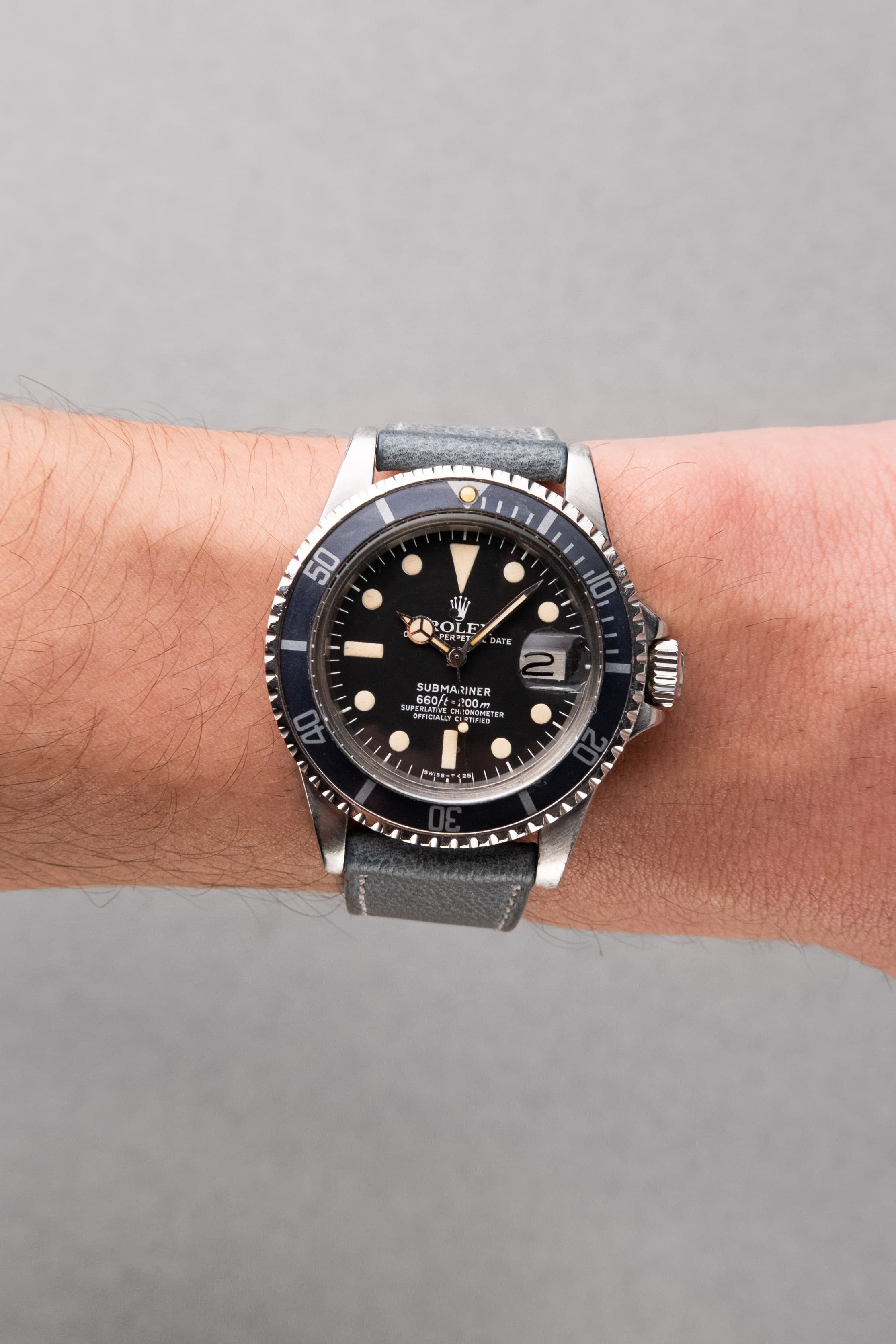 J2WG Rolex Submariner Date 1680 « Mark 1 » de 1977-1978 - Wristshot