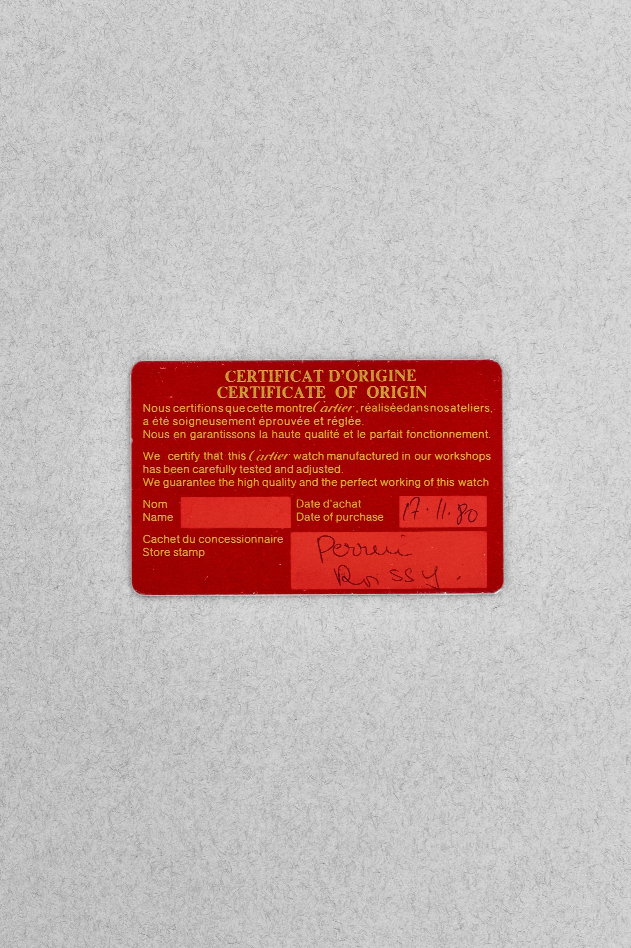 JBPD Cartier Baignoire « Double Godrons » réf. 78094 de 1980 – Parfaite et Full Set - Papers