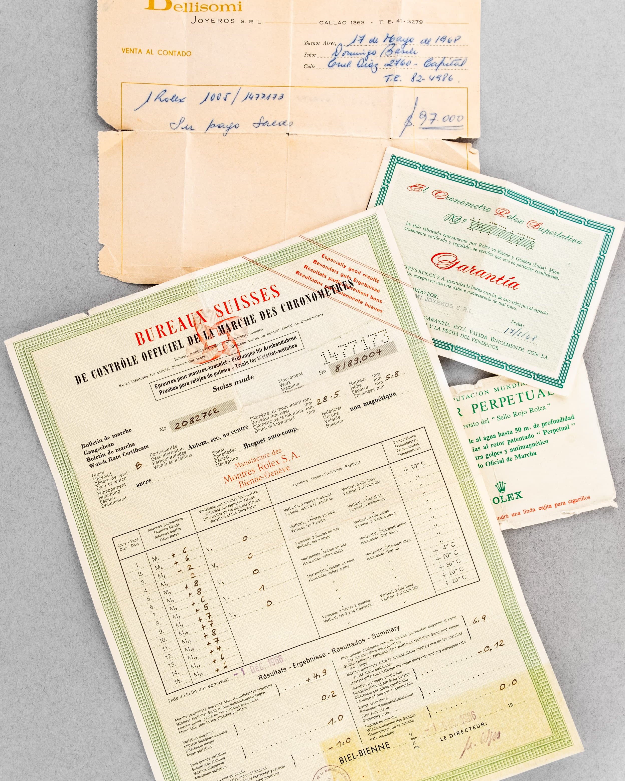 JHDT Incroyable Set – Rolex Oyster Perpetual 1005 de 1966 - Papers