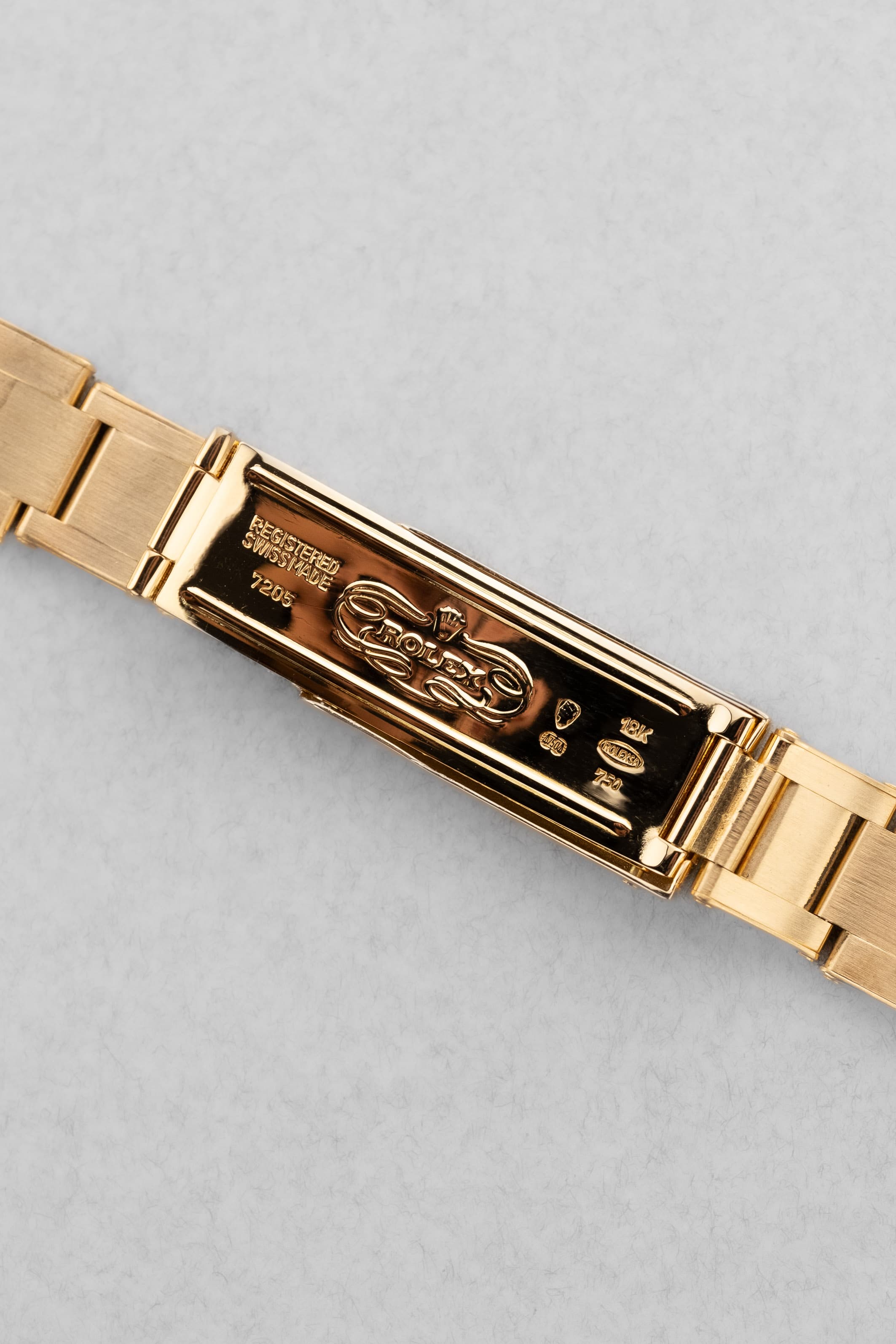 JJQZ Incroyable Rolex Oyster Perpetual Date réf. 15038 en or jaune de 1985 – Comme neuve - Buckle Inside