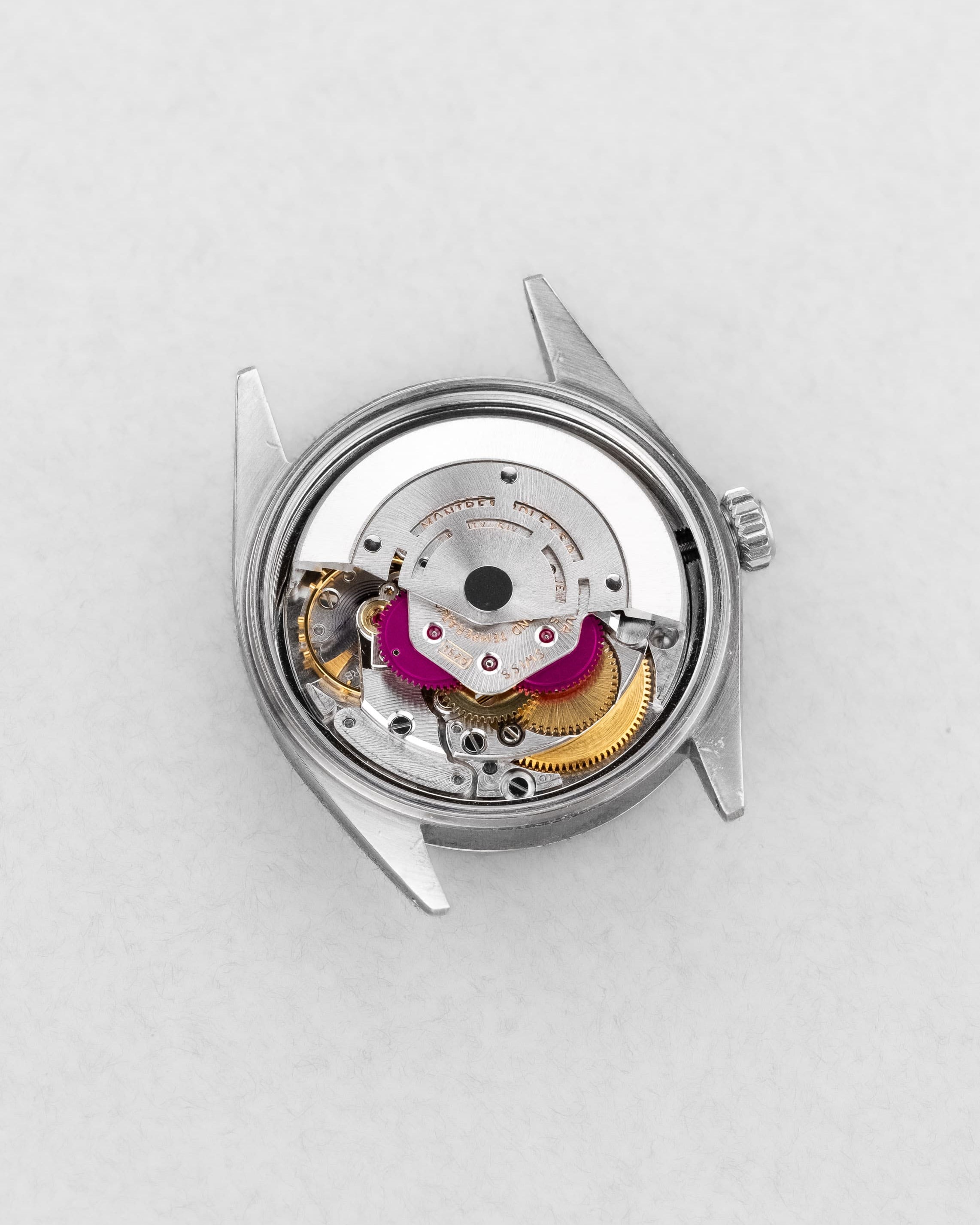 JMCE Rolex Datejust réf. 1601 en acier de 1972 – Cadran « Taupe/Gris Souris Satin » - Movement