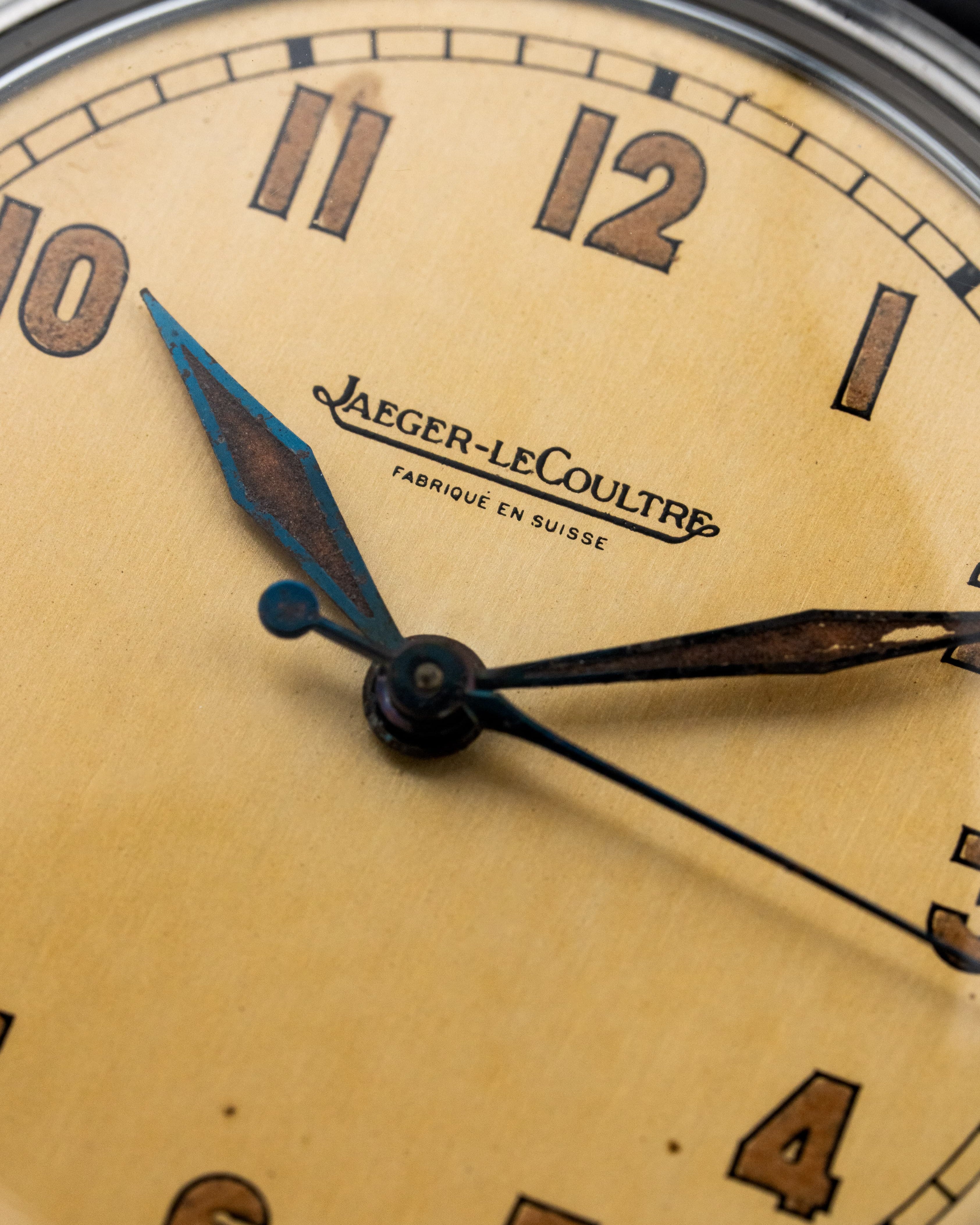 K5ST Jaeger-LeCoultre ref. E159 di stile militare in acciaio, circa 1946 - Quadrante