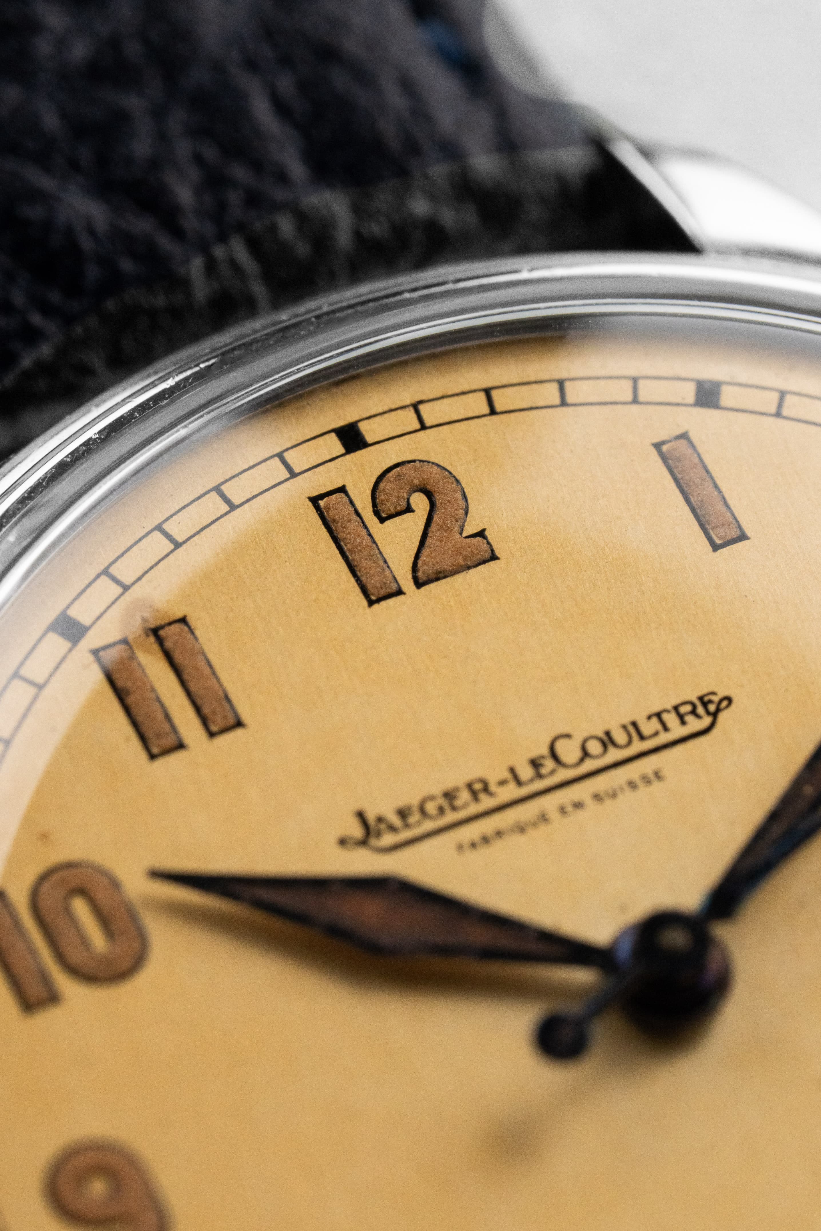 K5ST Jaeger-LeCoultre réf. E159 de style militaire en acier, circa 1946 - Dial
