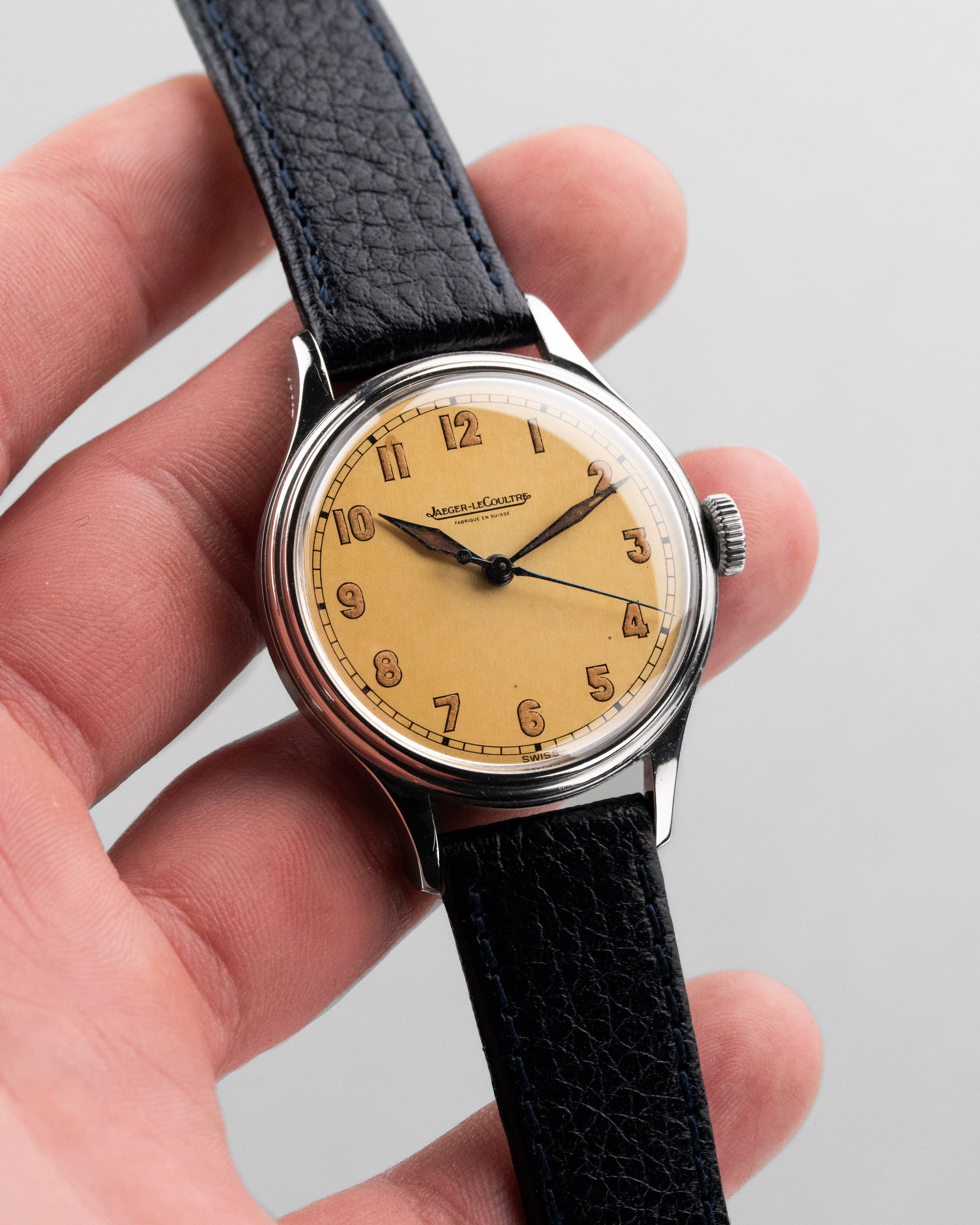 K5ST Jaeger-LeCoultre ref. E159 di stile militare in acciaio, circa 1946 - Lifestyle