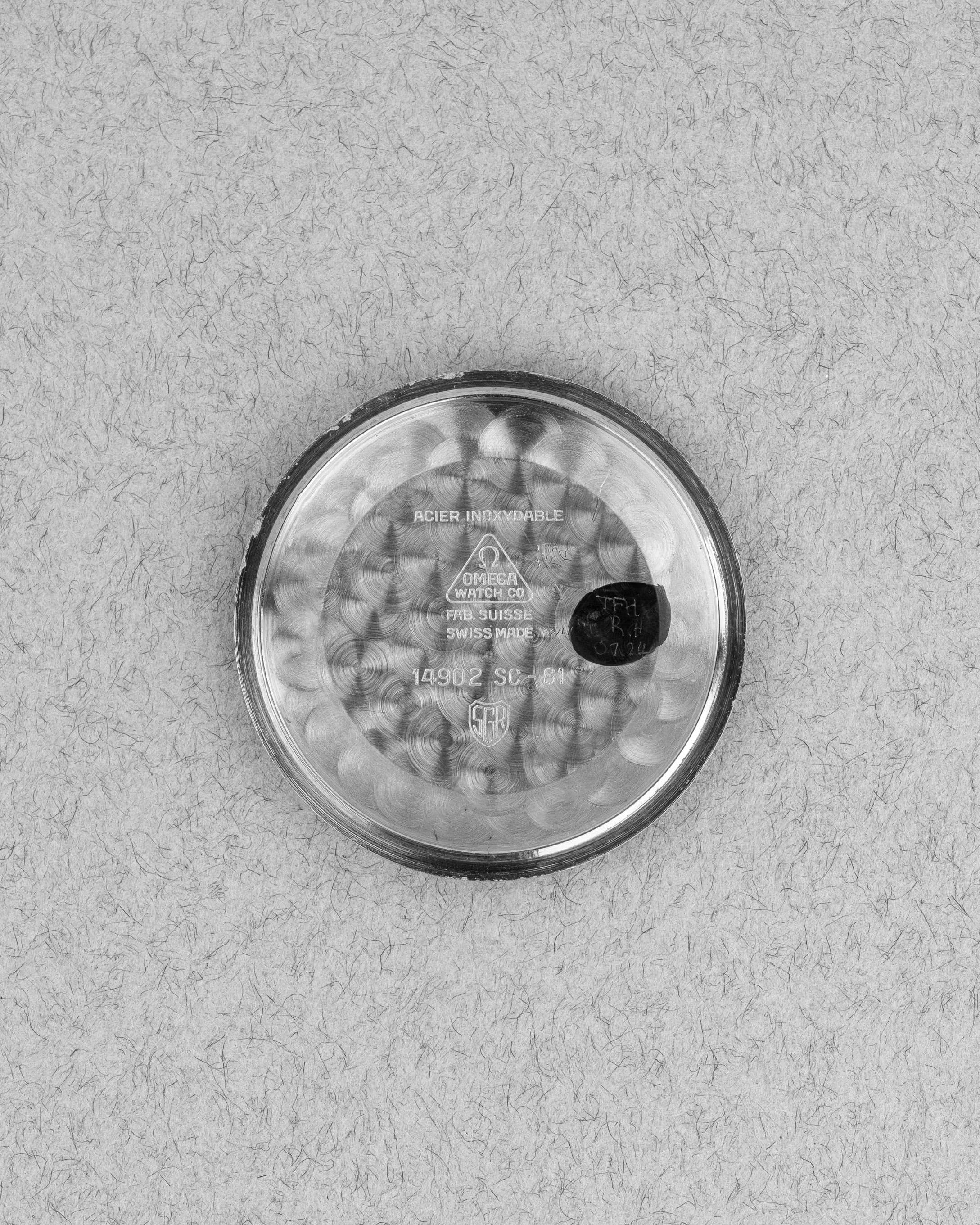 KXQL Omega Constellation « Pie-Pan Dog Leg » 14902 SC-61 de 1962 - Inside case back