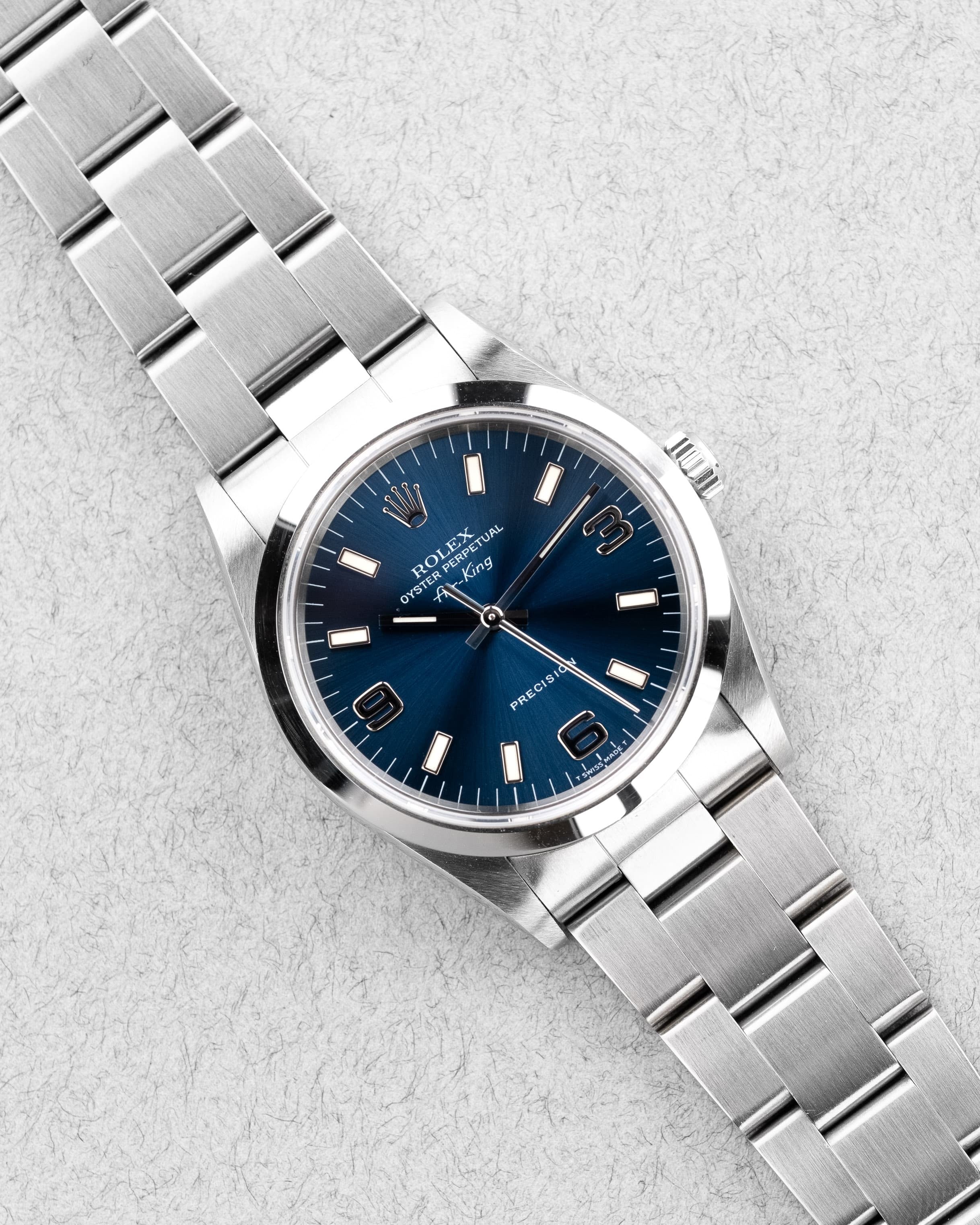 L1DU Rolex Air-King 14000 de 1997 – Cadran bleu « Explorer 3-6-9 » - Overview