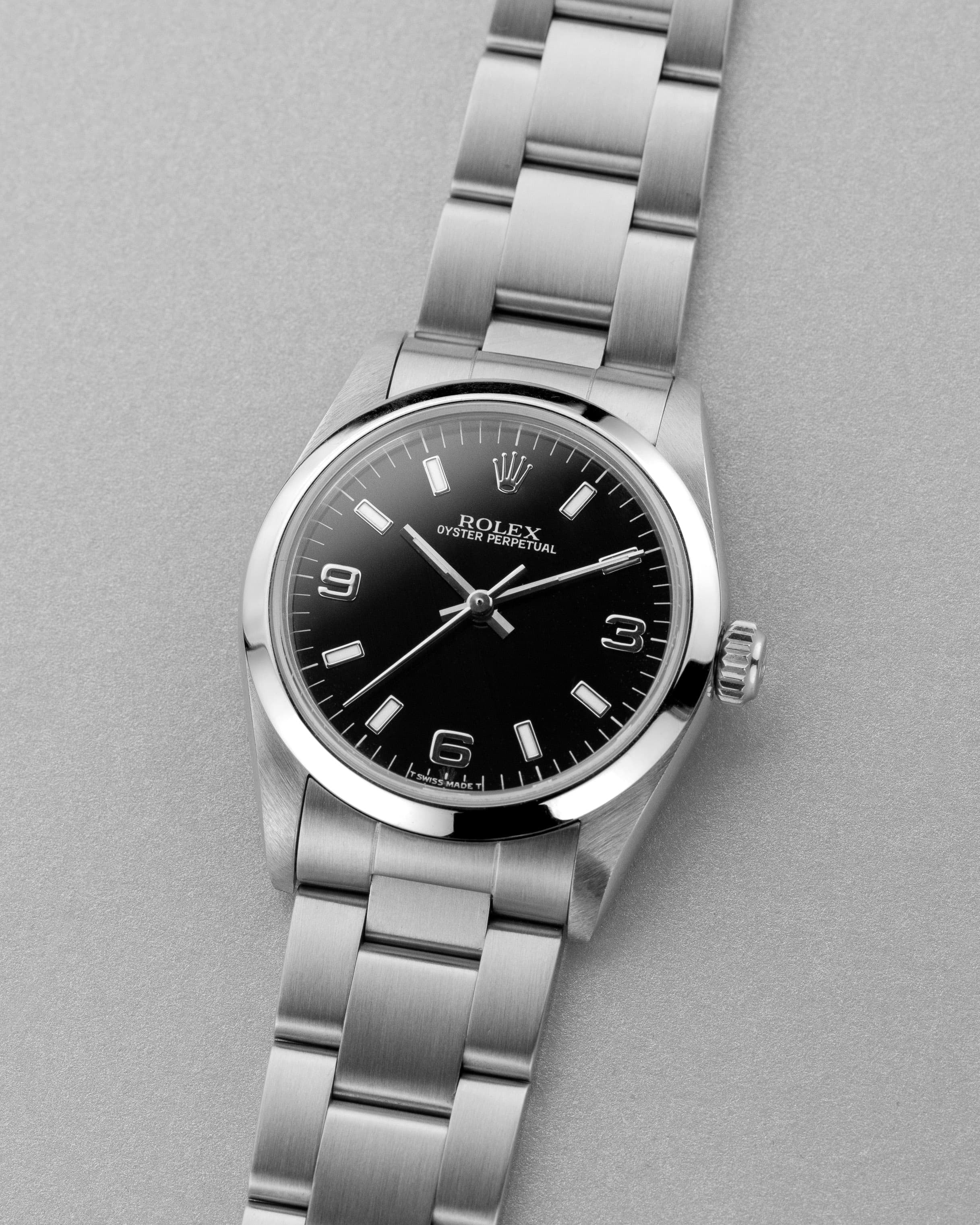 LDVZ Rolex Oyster Perpetual 31 ref. 77080 del 1999 – Quadrante nero « Explorer 3-6-9 » - Tre quarti