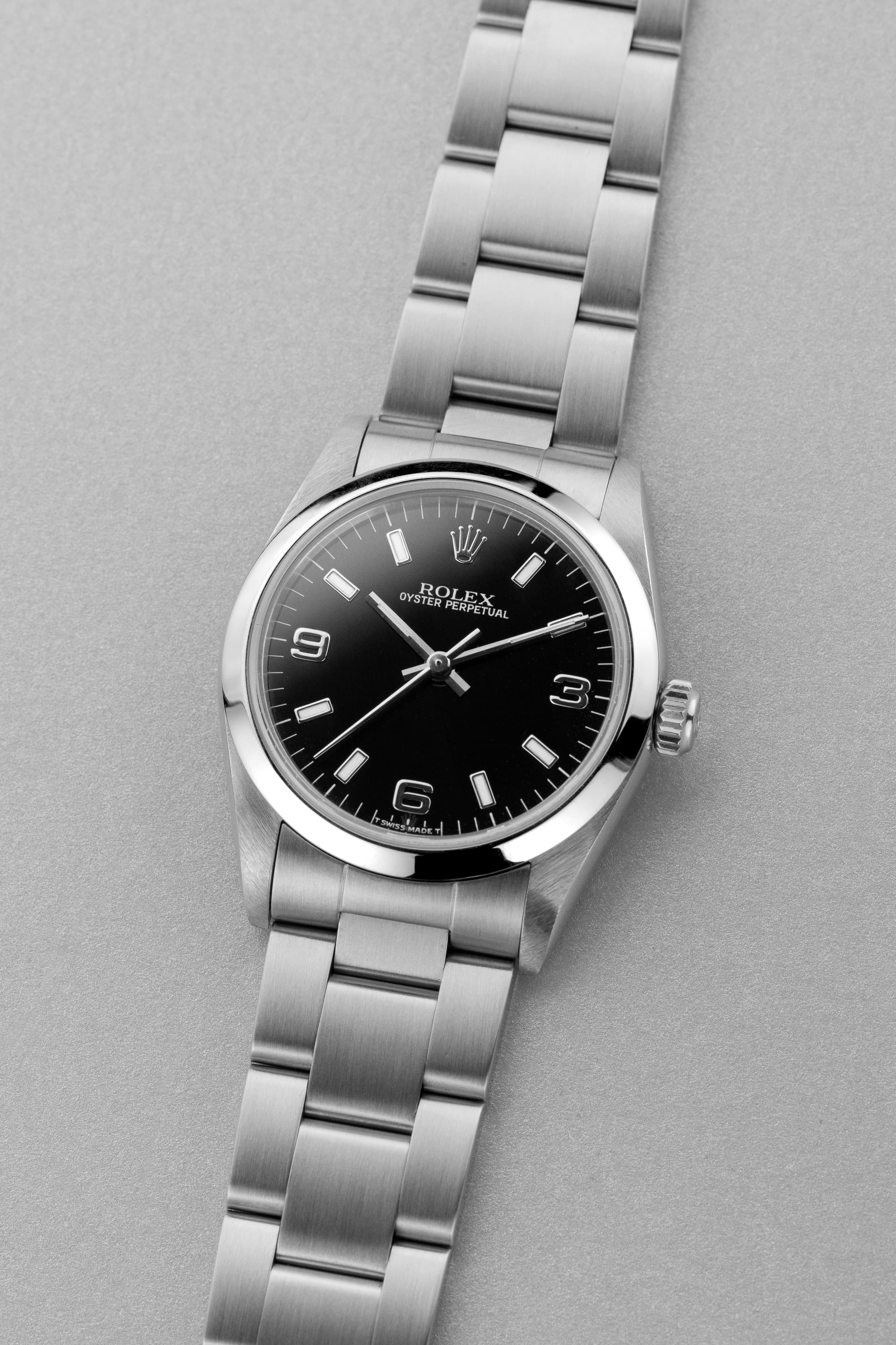LDVZ Rolex Oyster Perpetual 31 ref. 77080 del 1999 – Quadrante nero « Explorer 3-6-9 » - Tre quarti