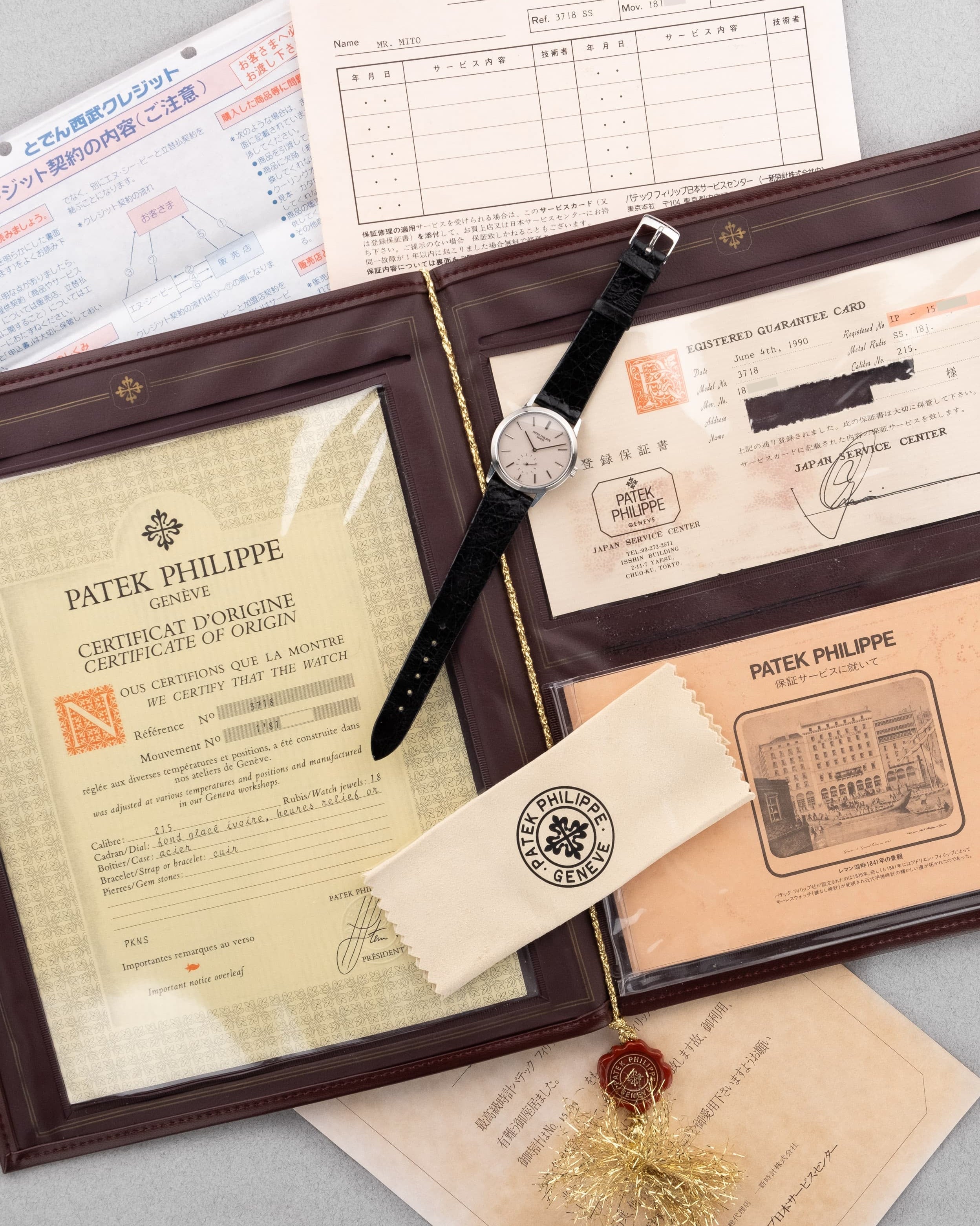 LHU5 Patek Philippe Calatrava réf. 3718A de 1989 – 150ème Anniversaire, Édition spéciale pour le marché japonais - Set