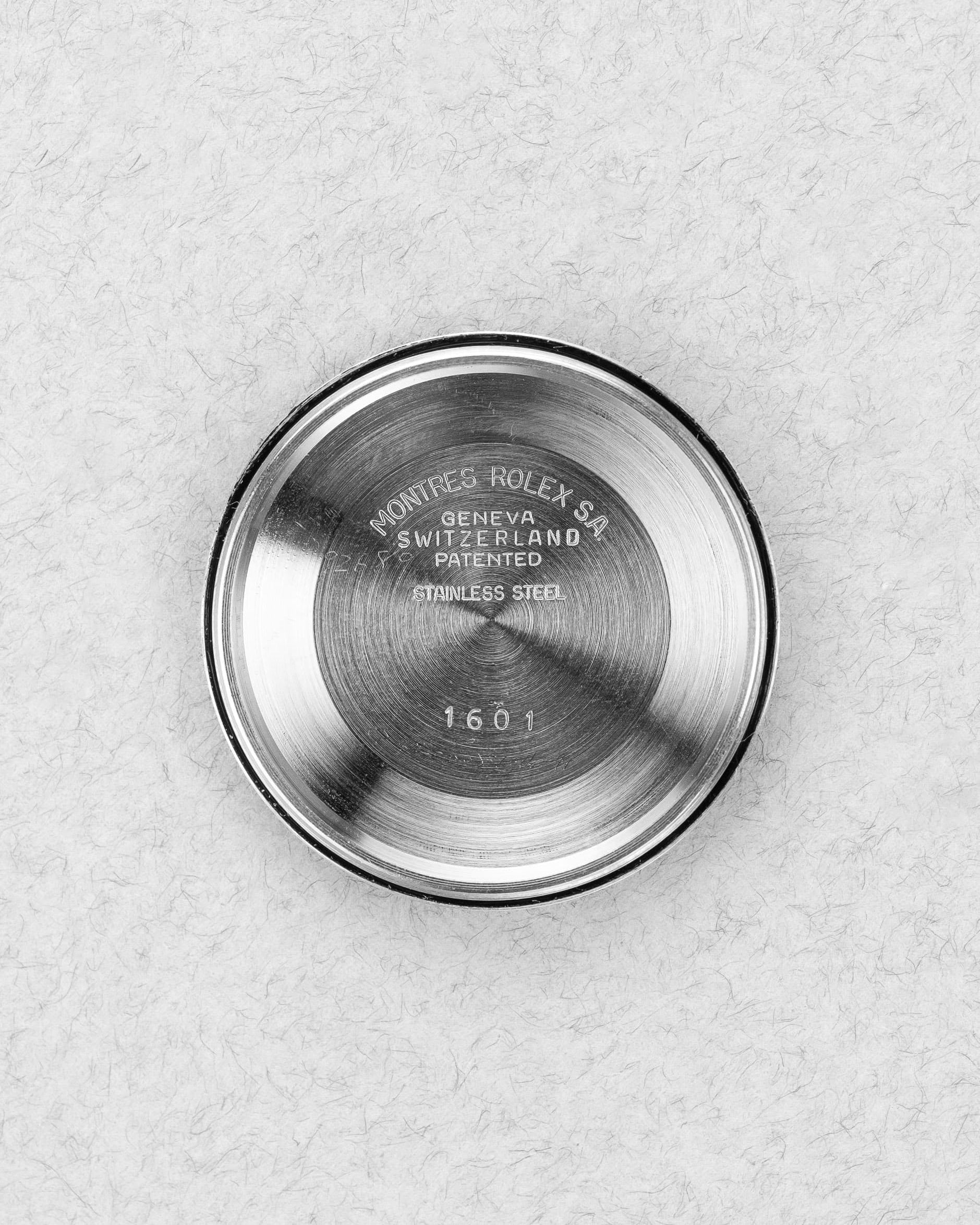 LT2H Rolex Datejust 1601 « Champagne Wide Boy Sigma » de 1974 en or et acier - Inside case back