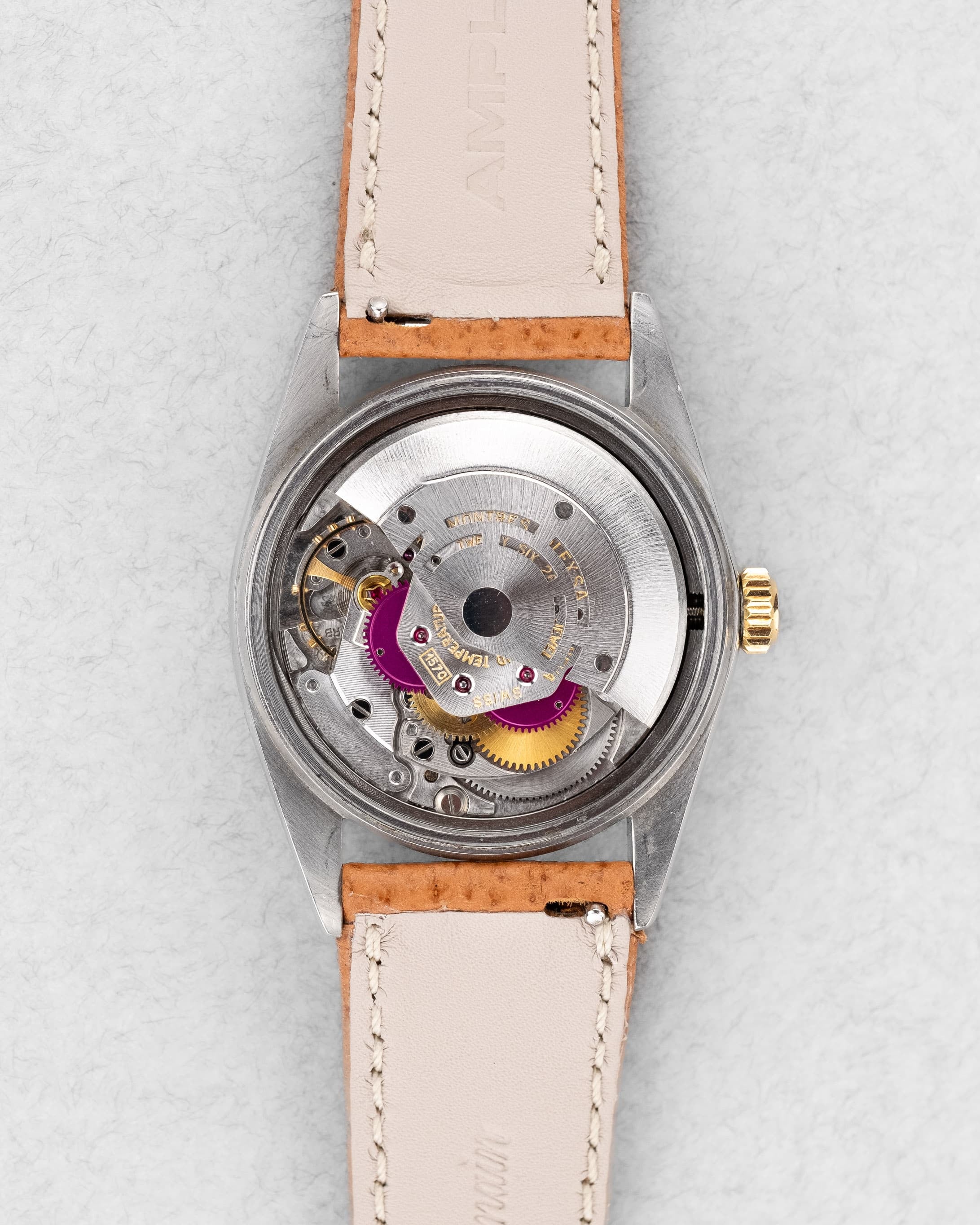 LT2H Rolex Datejust 1601 « Champagne Wide Boy Sigma » de 1974 en or et acier - Movement