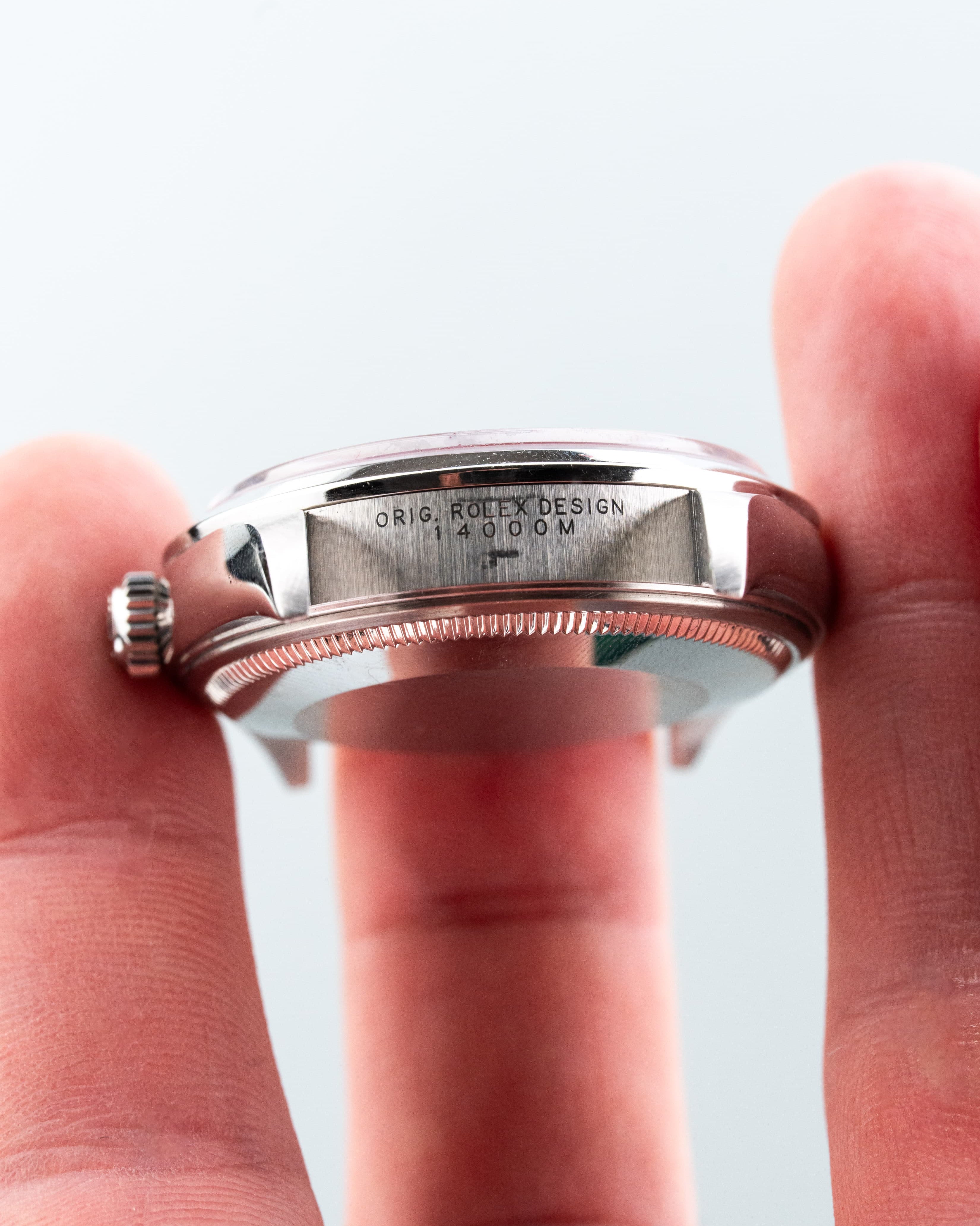 LYH7 Rolex Air-King ref. 14000M del 2006 – Quadrante blu « Explorer 3-6-9 » e Garanzia Rolex - Anse - Referenza