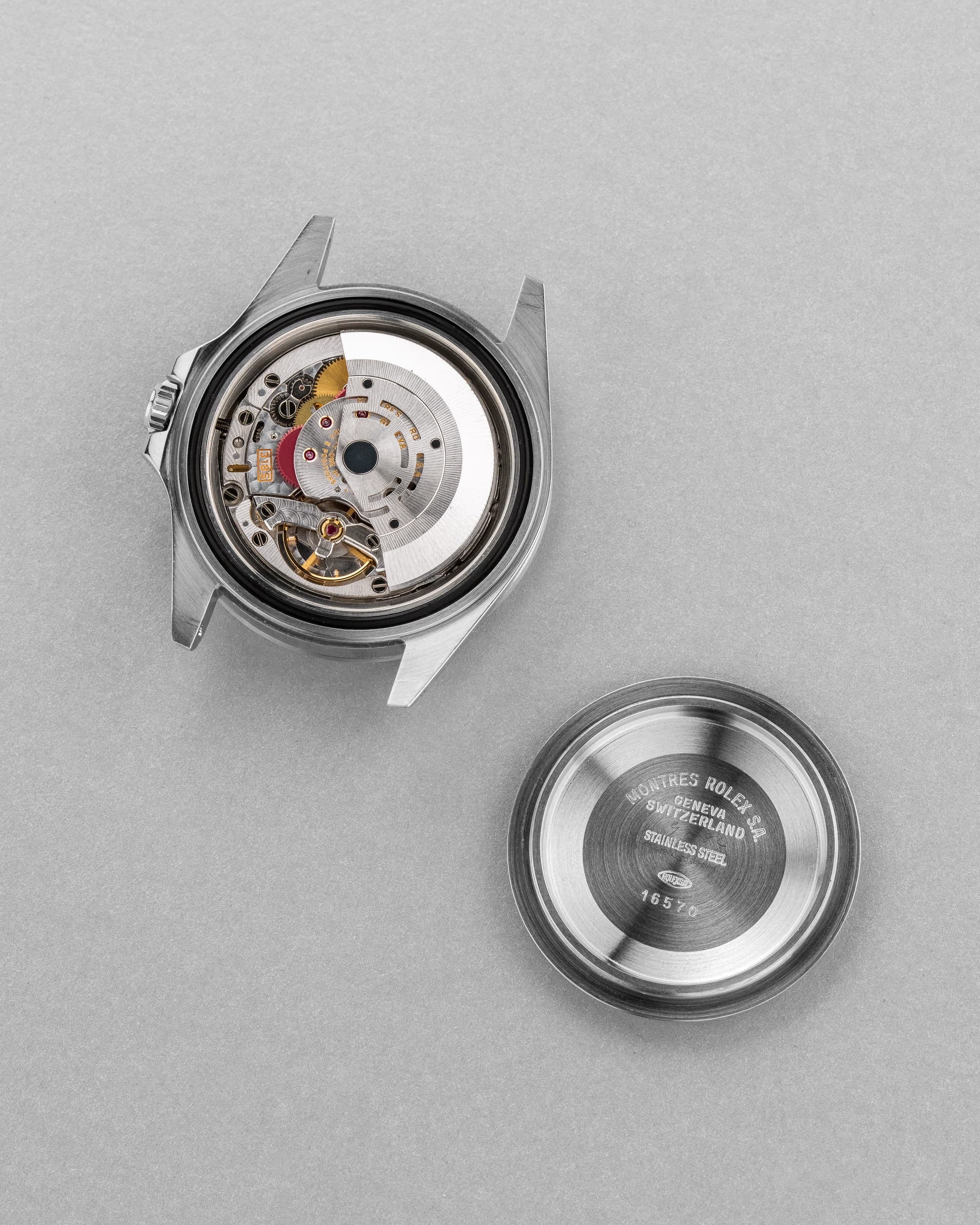 MAAR Rolex Explorer II réf. 16570 de 1997 — Cadran blanc & Tritium patiné - Inside case back