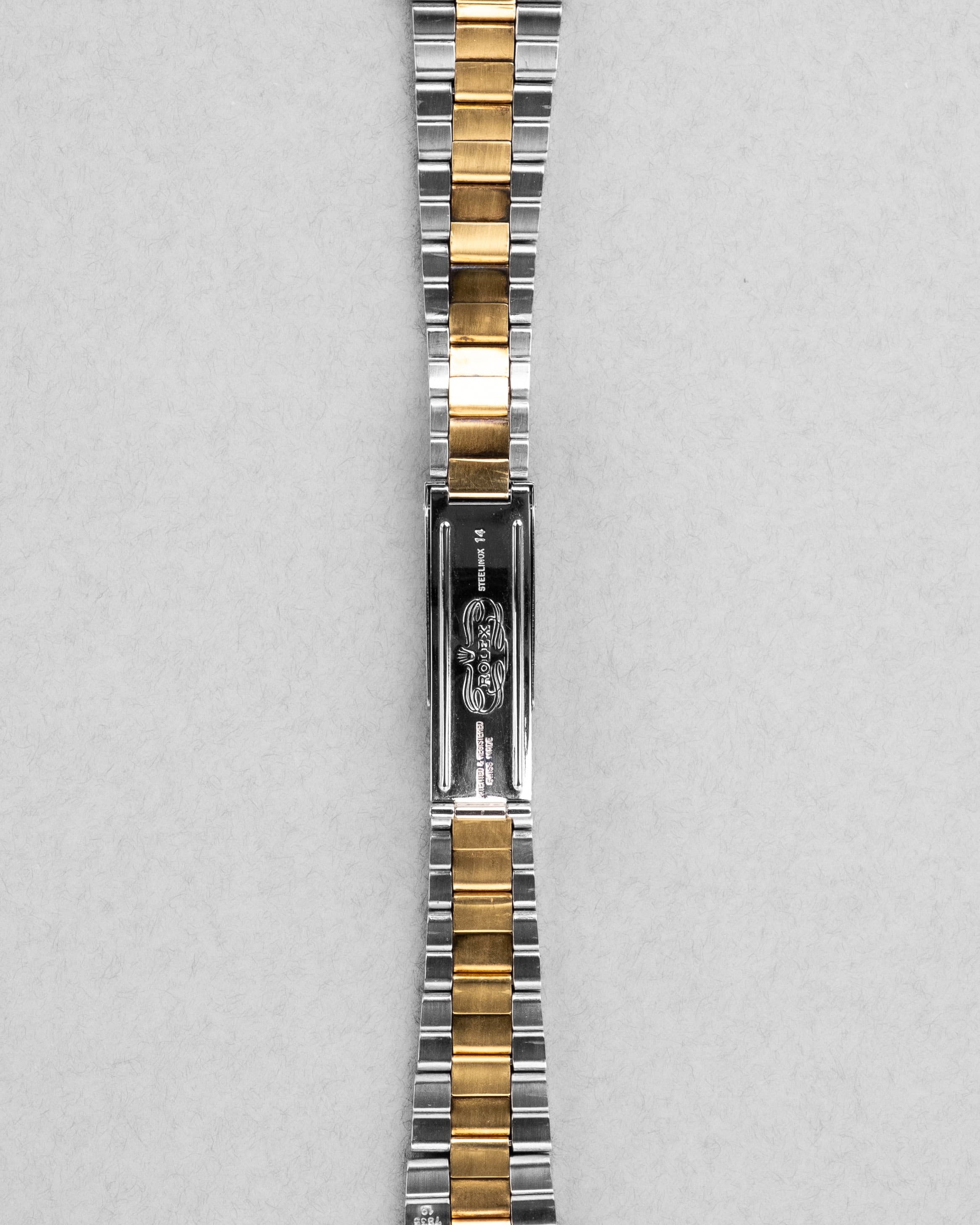 MAPY Rolex Oyster Perpetual réf. 1002 de 1969 en or jaune et acier – Superbe cadran Mosaïque/Shantung Taupe - Bracelet Back