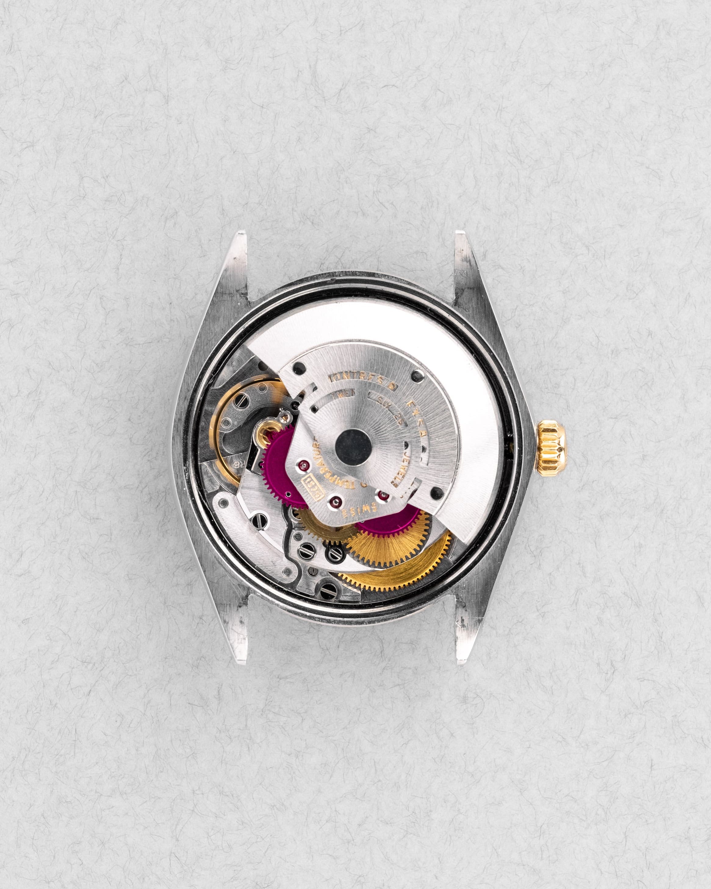 MAPY Rolex Oyster Perpetual réf. 1002 de 1969 en or jaune et acier – Superbe cadran Mosaïque/Shantung Taupe - Movement