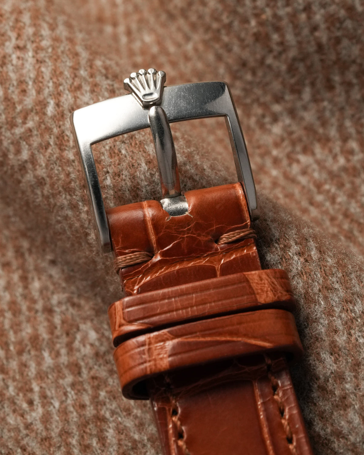 MDLZ Rolex « Bubble Back » réf. 5050 en acier de 1948 – Cadran « Crème Brûlée » Radium Burn - Buckle Outside