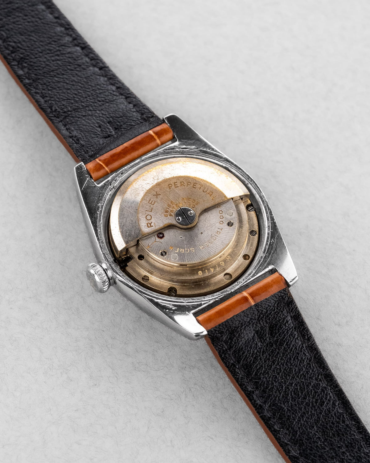 MDLZ Rolex « Bubble Back » réf. 5050 en acier de 1948 – Cadran « Crème Brûlée » Radium Burn - Movement
