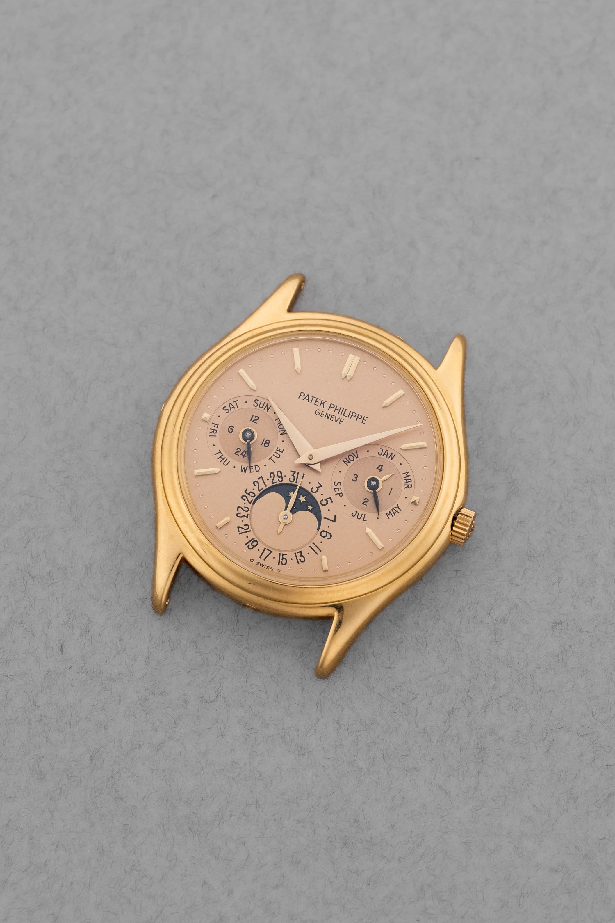 MEFM 極為罕見且非凡的 Patek Philippe 萬年曆 型號 3940J「Doré Dial」1988 年腕錶——Full Set - 整體圖