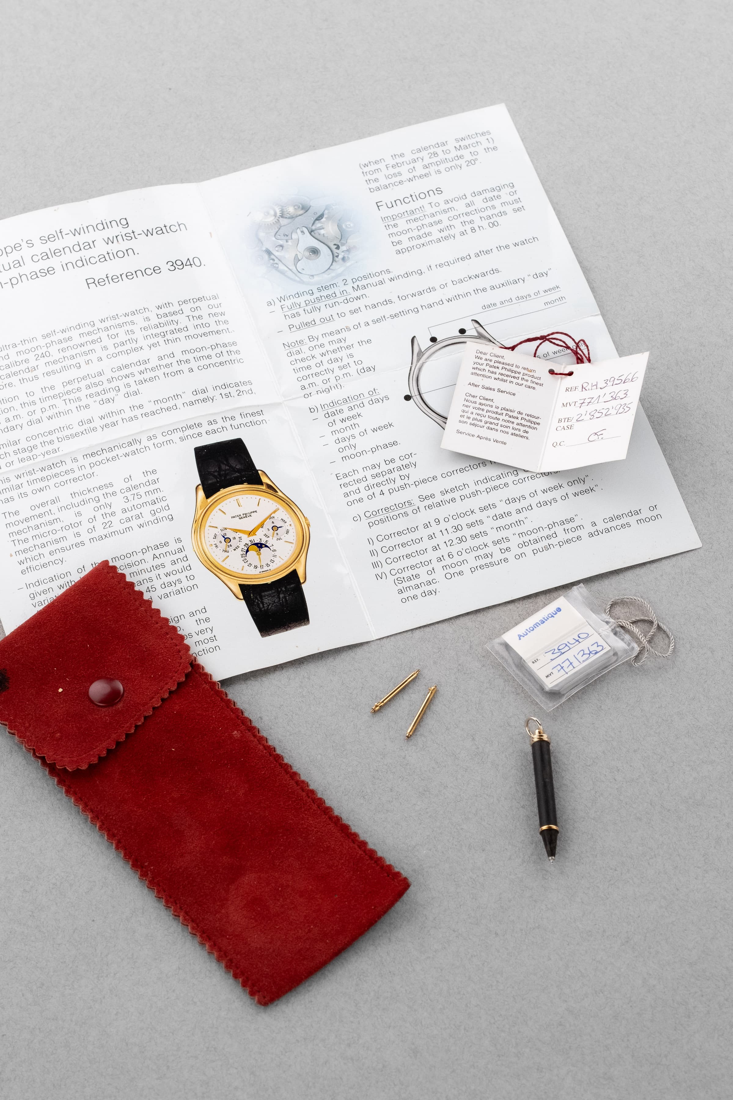 MEFM 極為罕見且非凡的 Patek Philippe 萬年曆 型號 3940J「Doré Dial」1988 年腕錶——Full Set - 全套